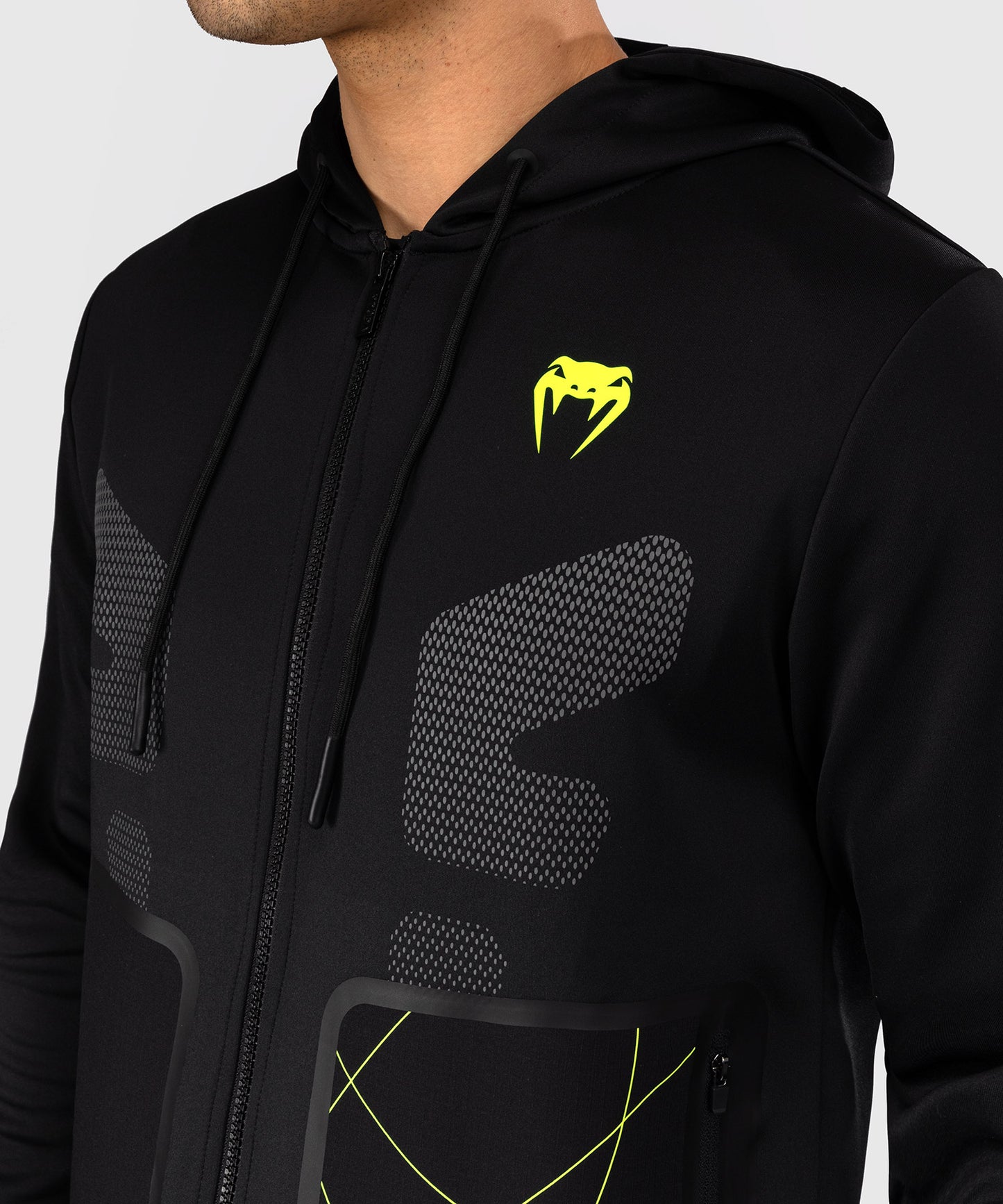 Venum Training Camp 4.0 Hooded Zipper - Schwarz/Grün Fluo