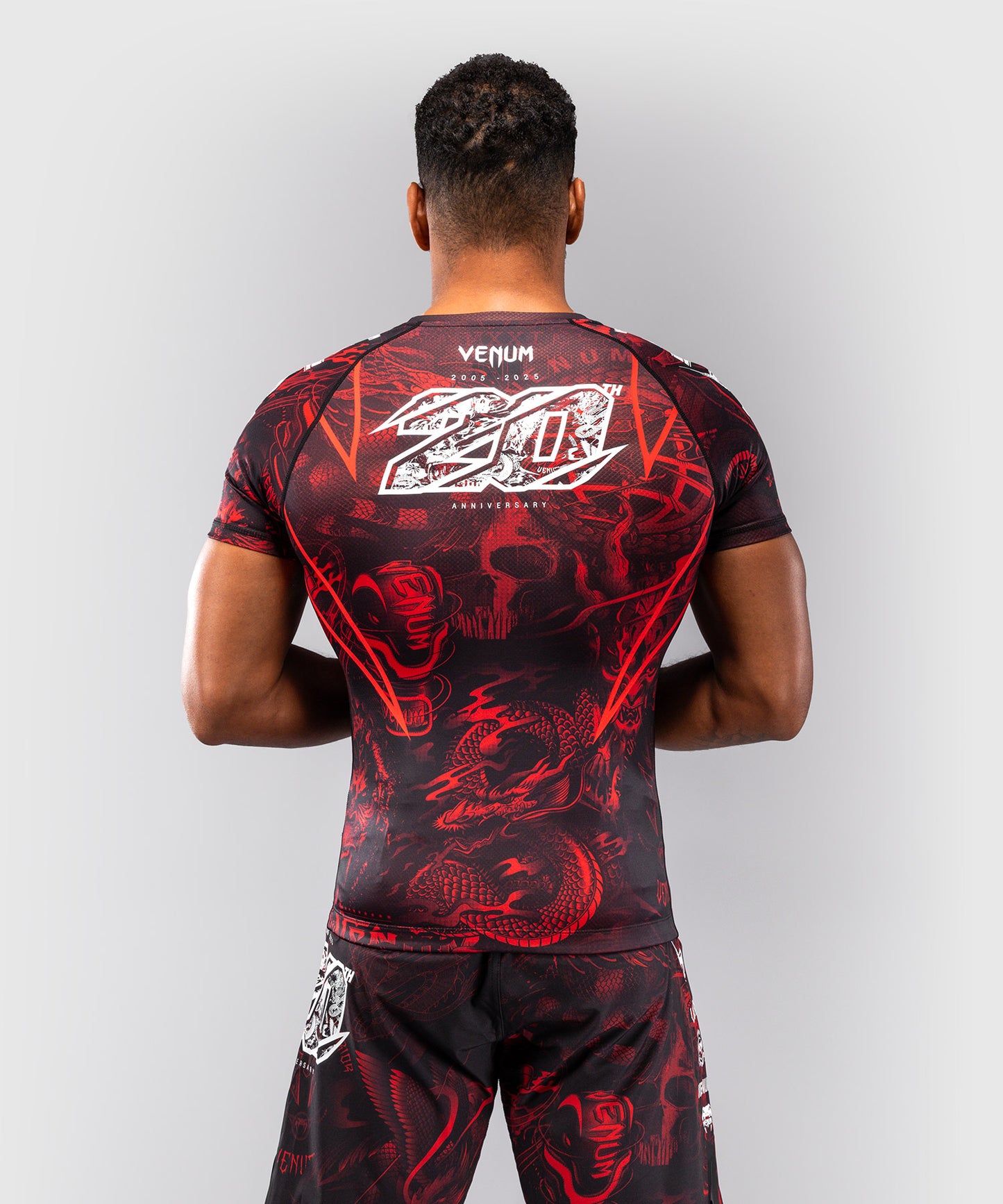 Rashguard à Manches Courtes Venum 20th Anniversary - Noir/Rouge