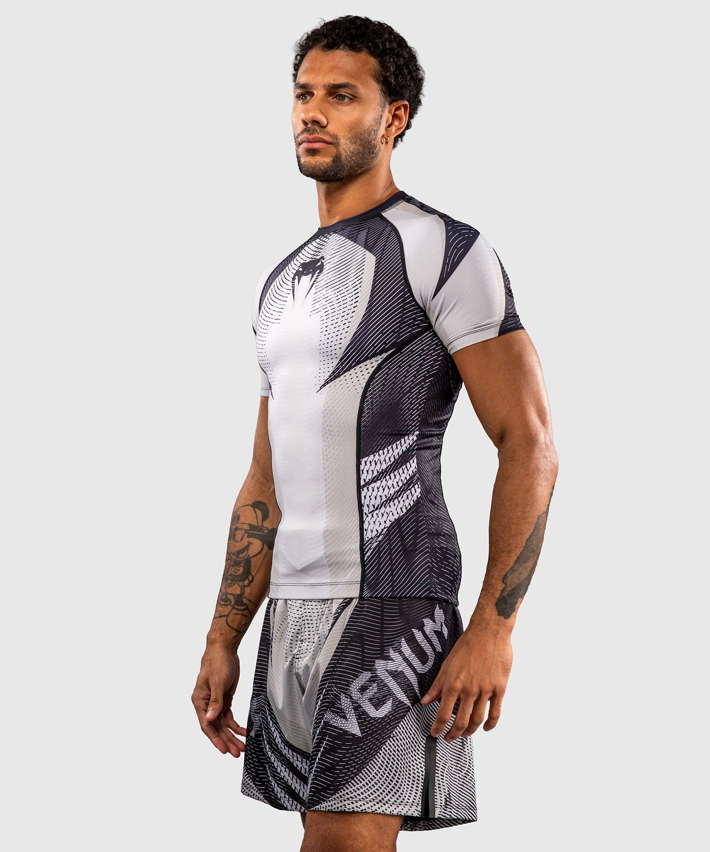 Rashguard à Manches Courtes Venum Galactic 3.0 - Blanc Cassé/Noir