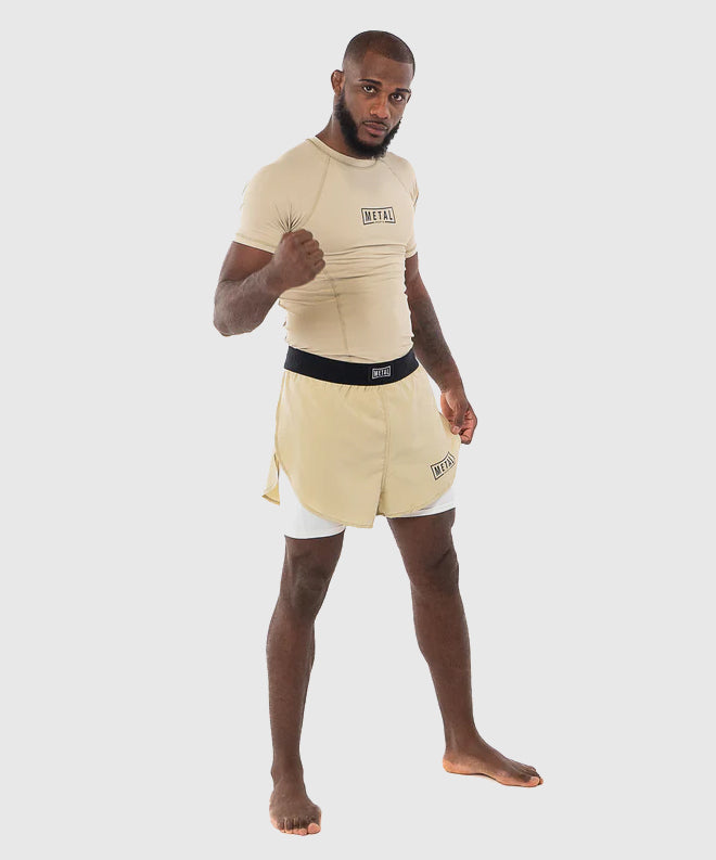 Fightshort 2 En 1 Metal Boxe - Beige