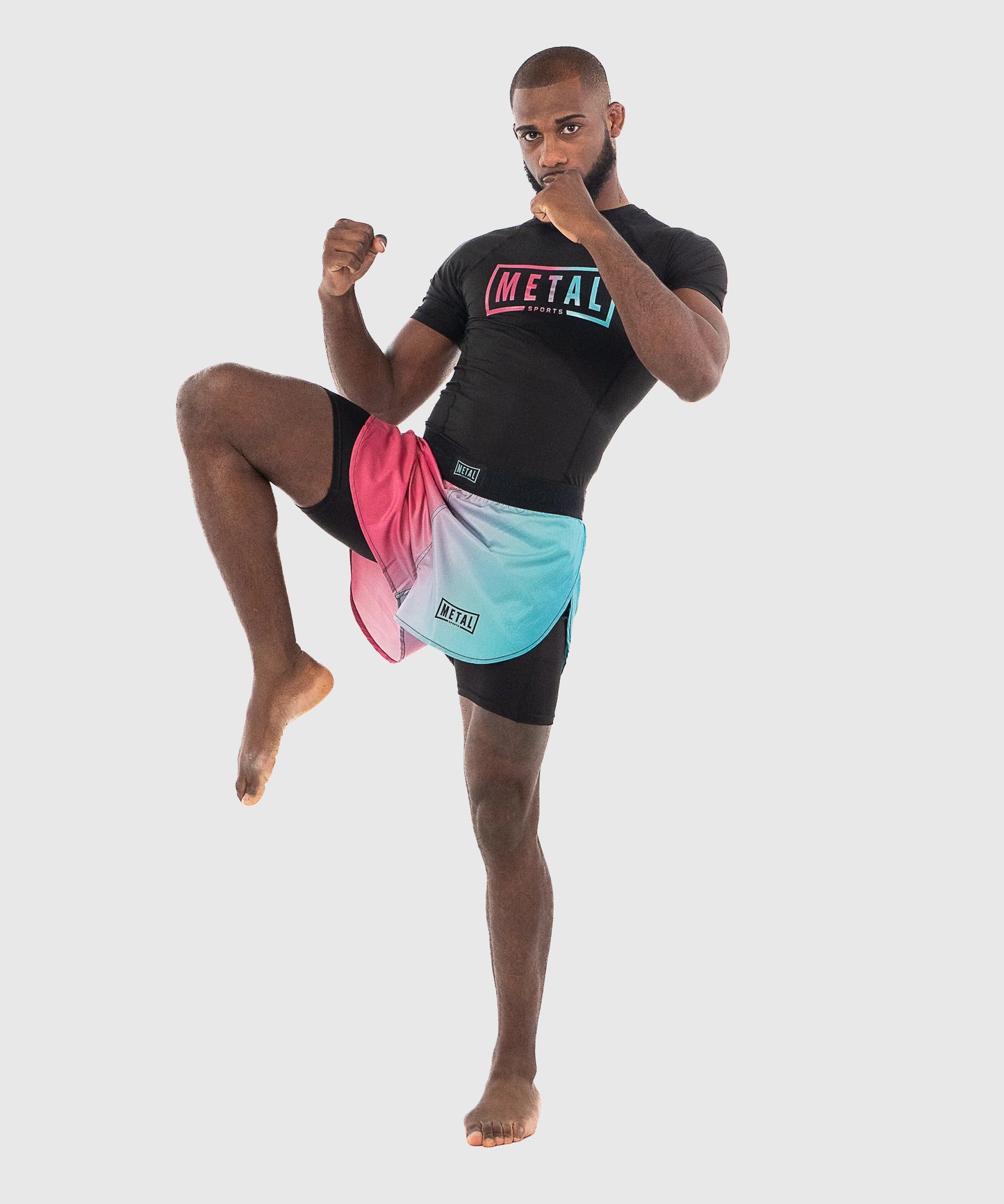 Rashguard Manches Courtes Metal Boxe Performance Miami - Noir