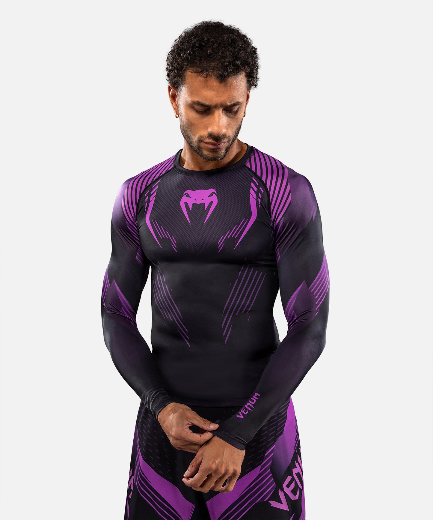 Venum No-Gi 6.0 Rashguard Manga Larga - Negro/Morado