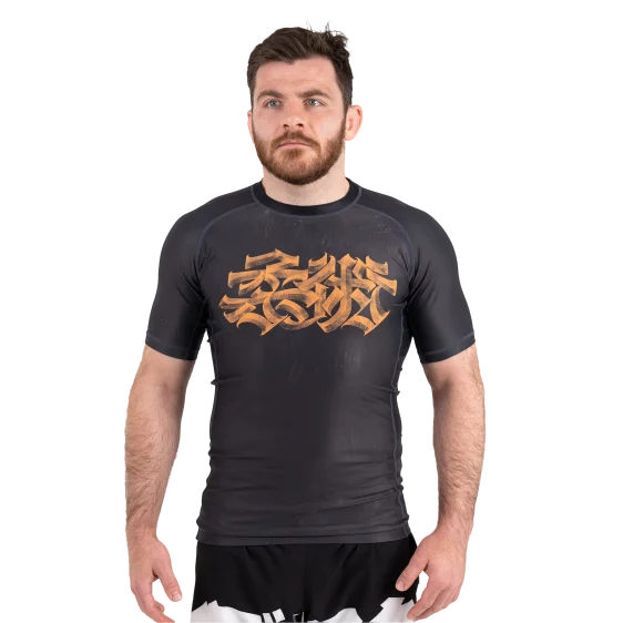 Rashguard Scramble Hanzi Gold - Noir