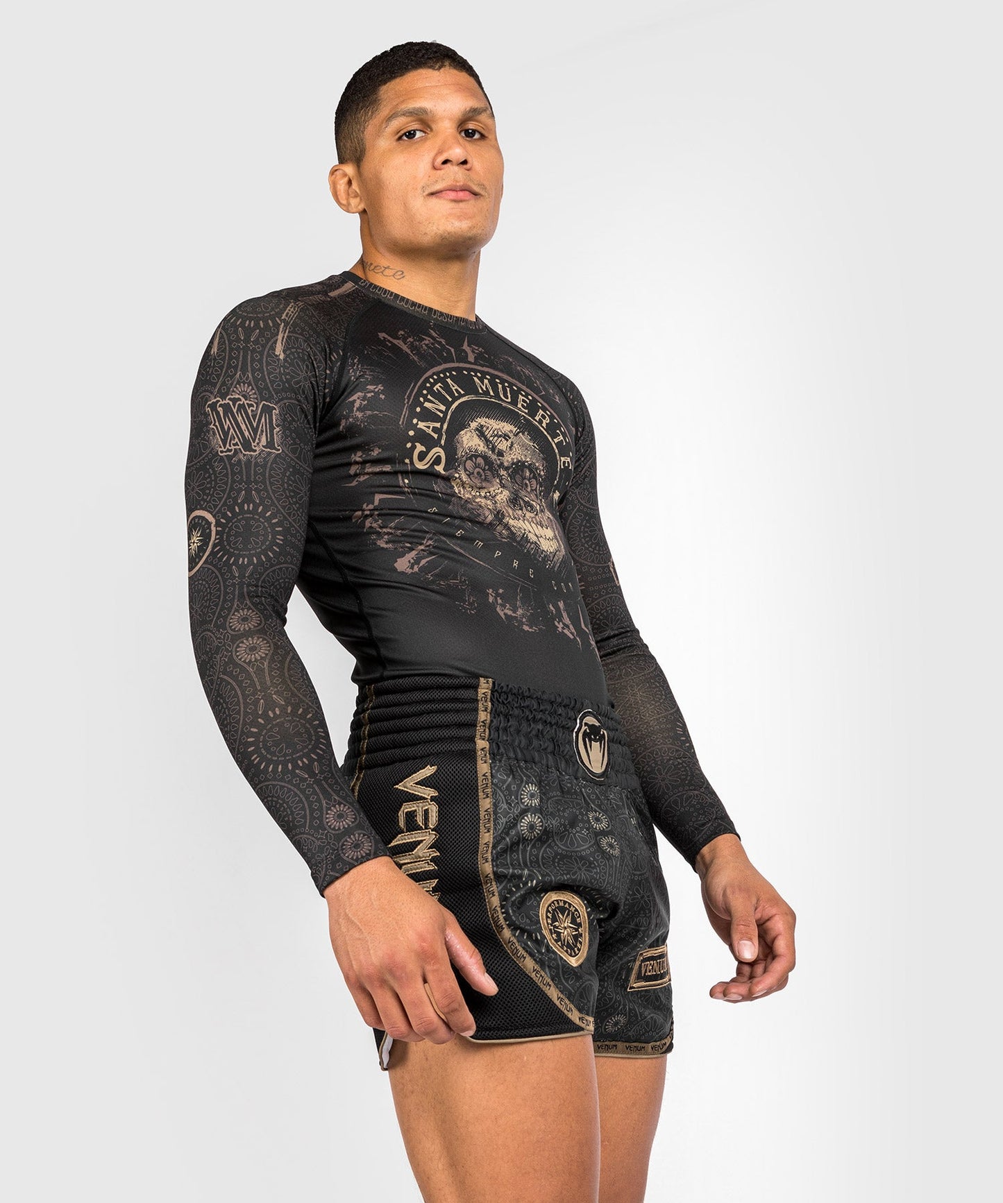 Rashguard Santa Muerte Dark Side Venum -  manches longues - Noir/Marron