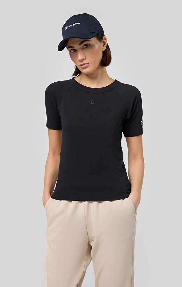 Champion Camiseta de Manga Corta Cuello Redondo – Negro