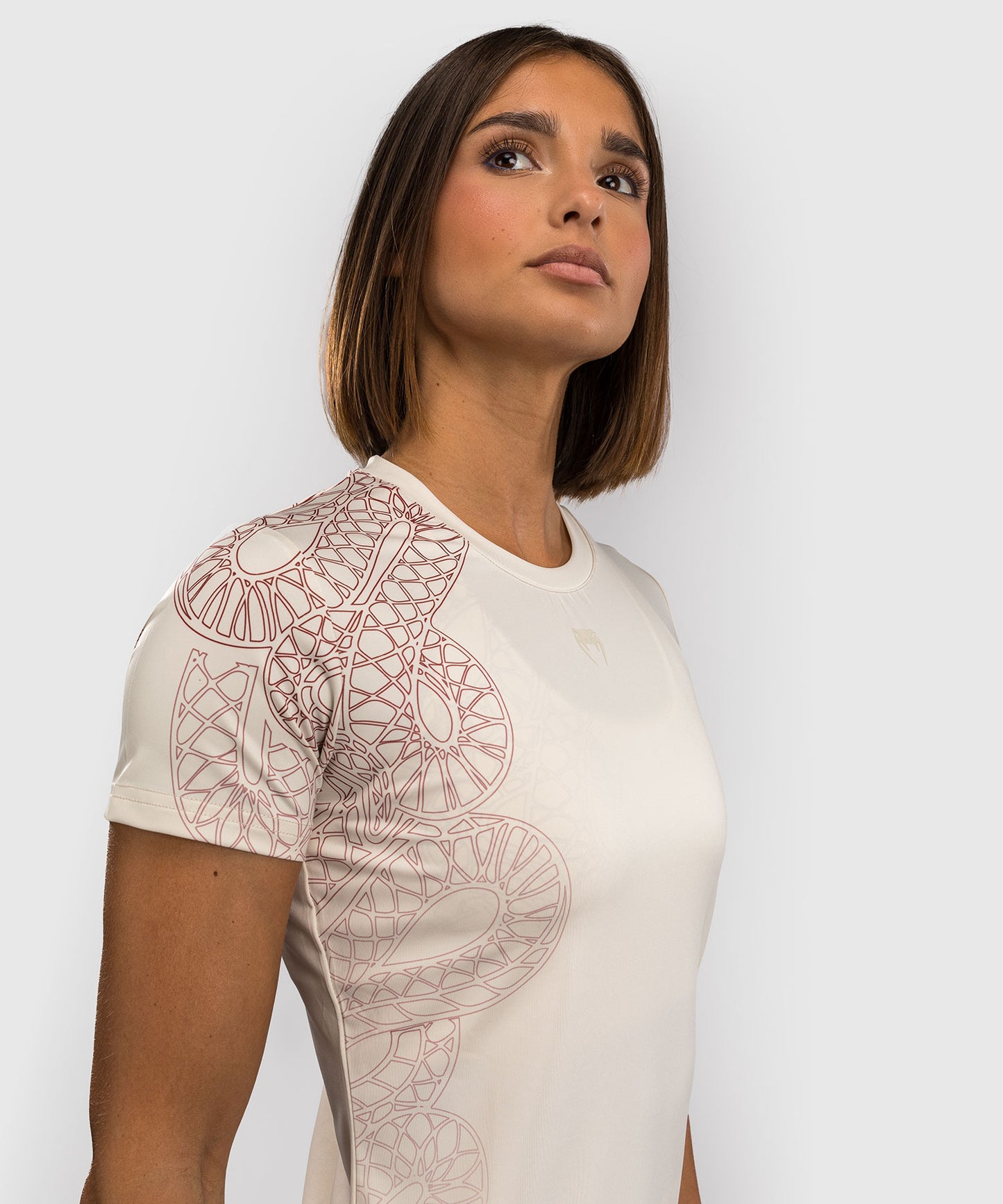 T-shirt Dry-Tech pour Femmes Venum Serpenti – Ivoire/Bordeaux