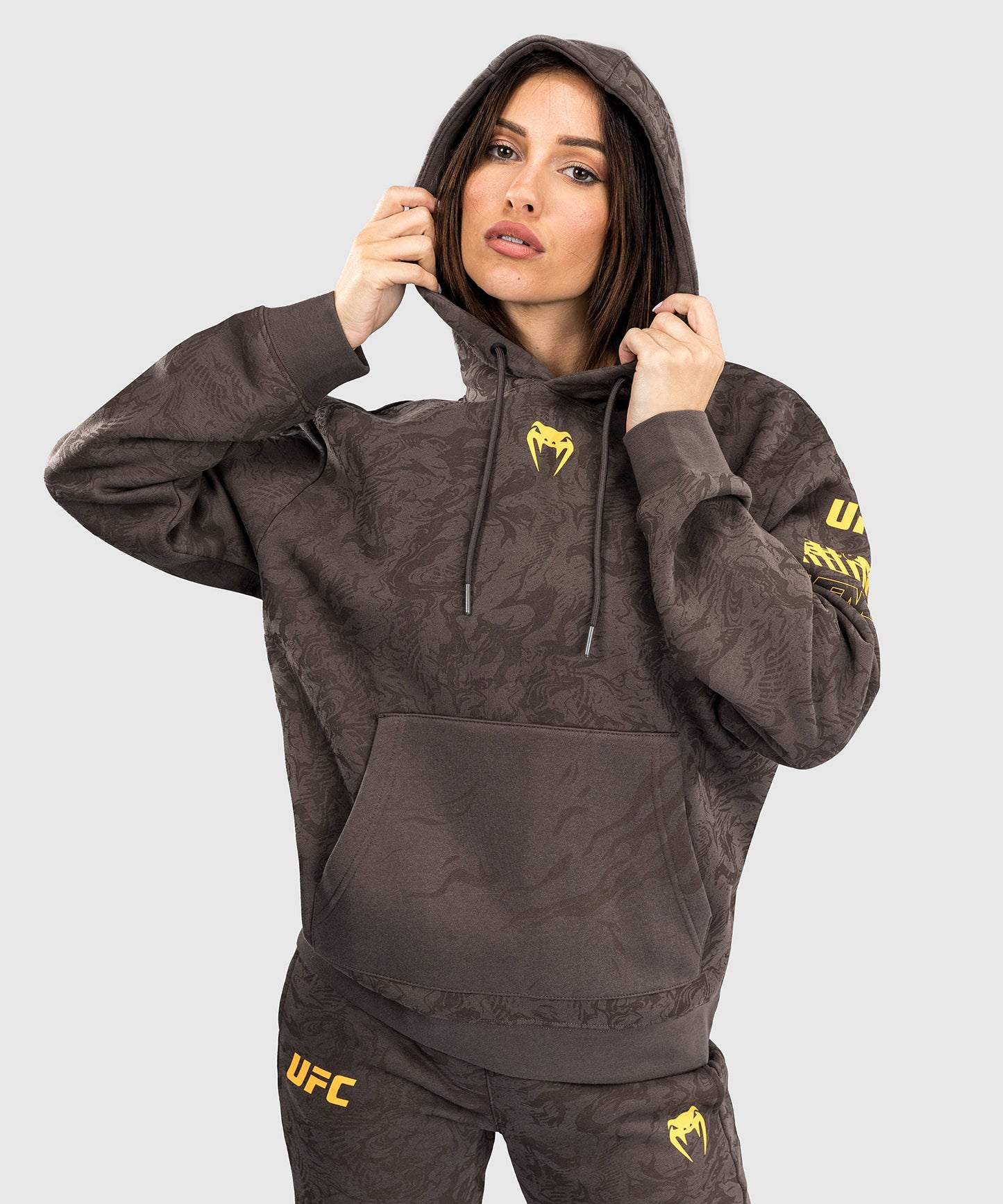 Sweatshirt à Capuche pour Femmes UFC Fusion by Venum Fight Week - Marron Terrestre