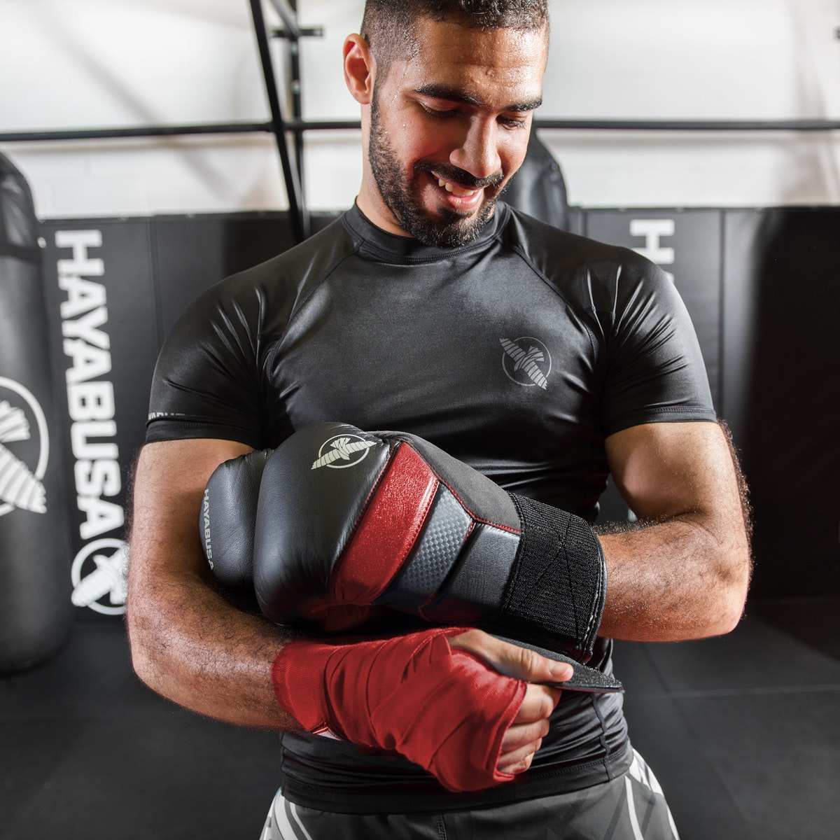 Guantes de boxeo Hayabusa T3 - Negro/Rojo
