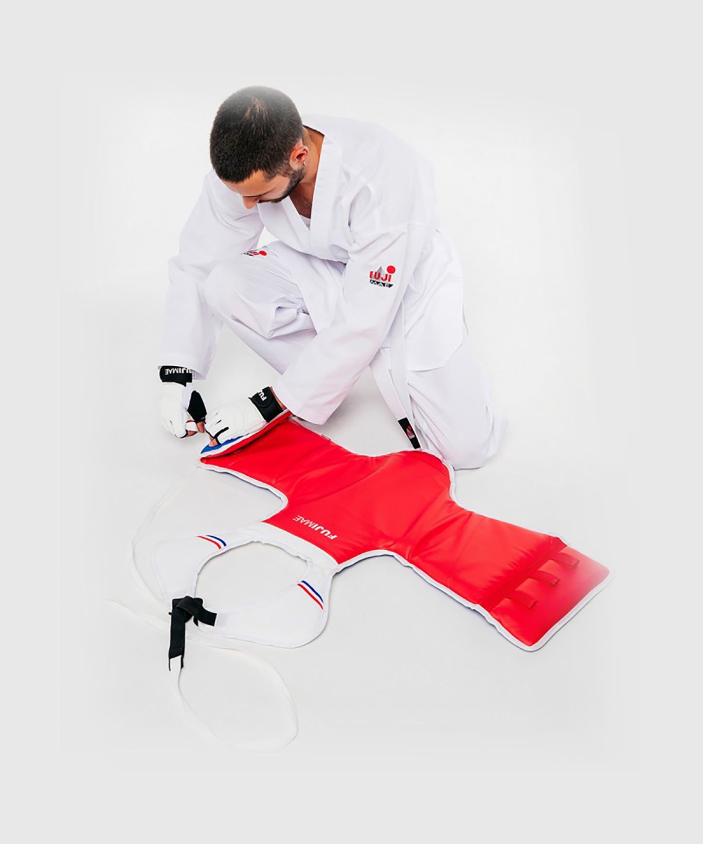 Plastron de taekwondo réversible Compétition WT Fujimae - Bleu/Rouge