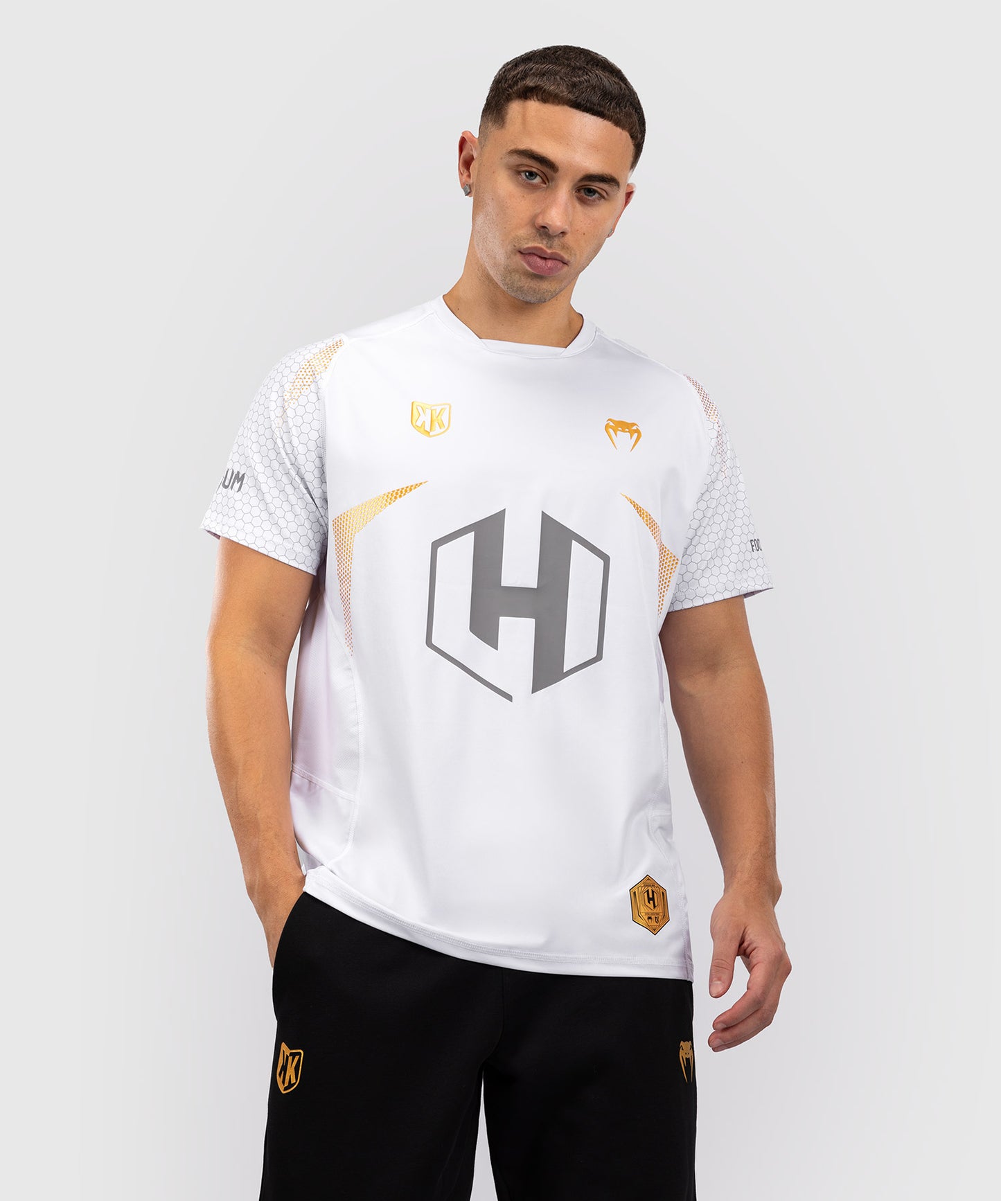 Hexagone MMA x Venum Dry Tech White/Gold T-shirt