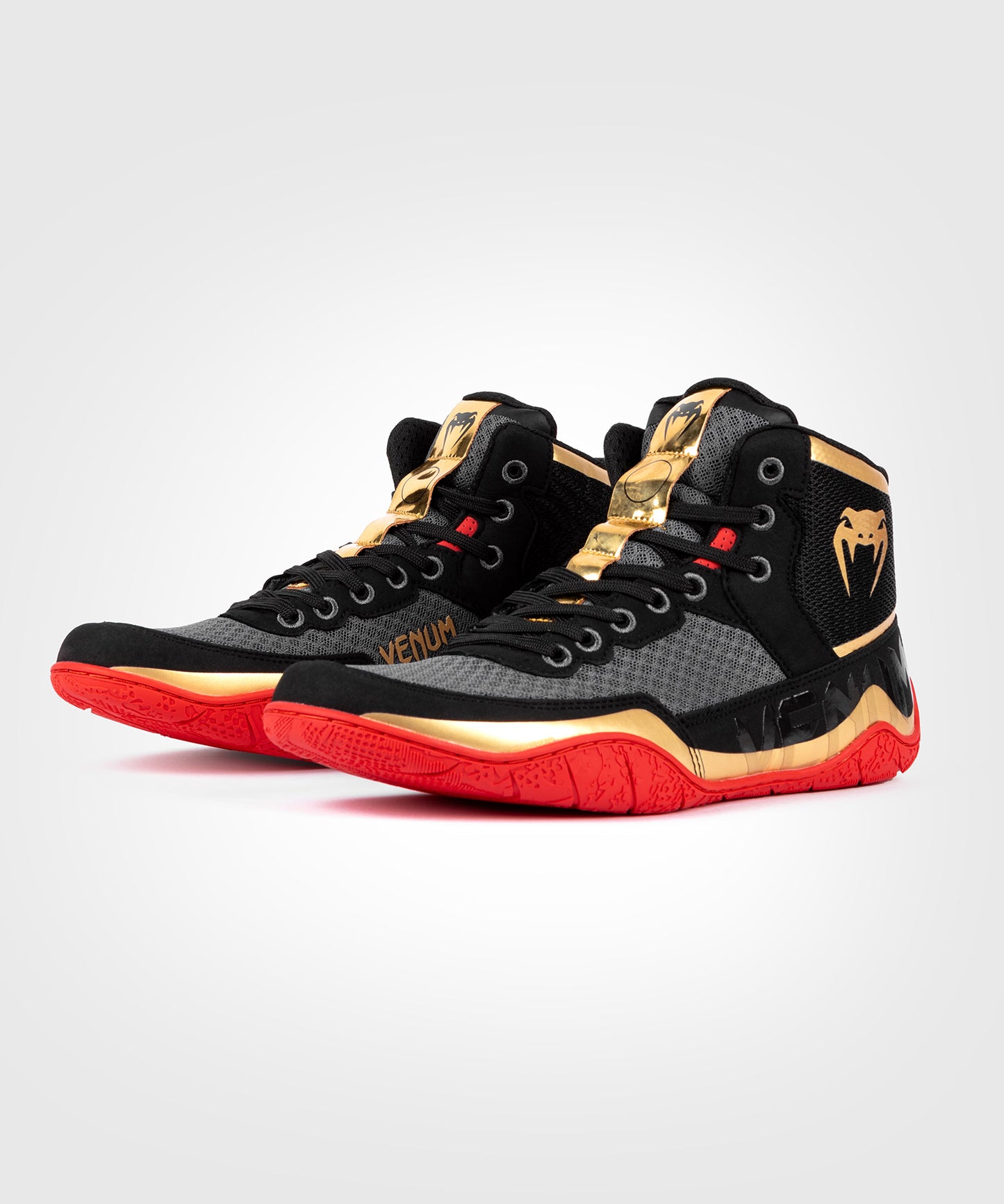 Chaussures de lutte Venum Elite - Noir/Or/Rouge