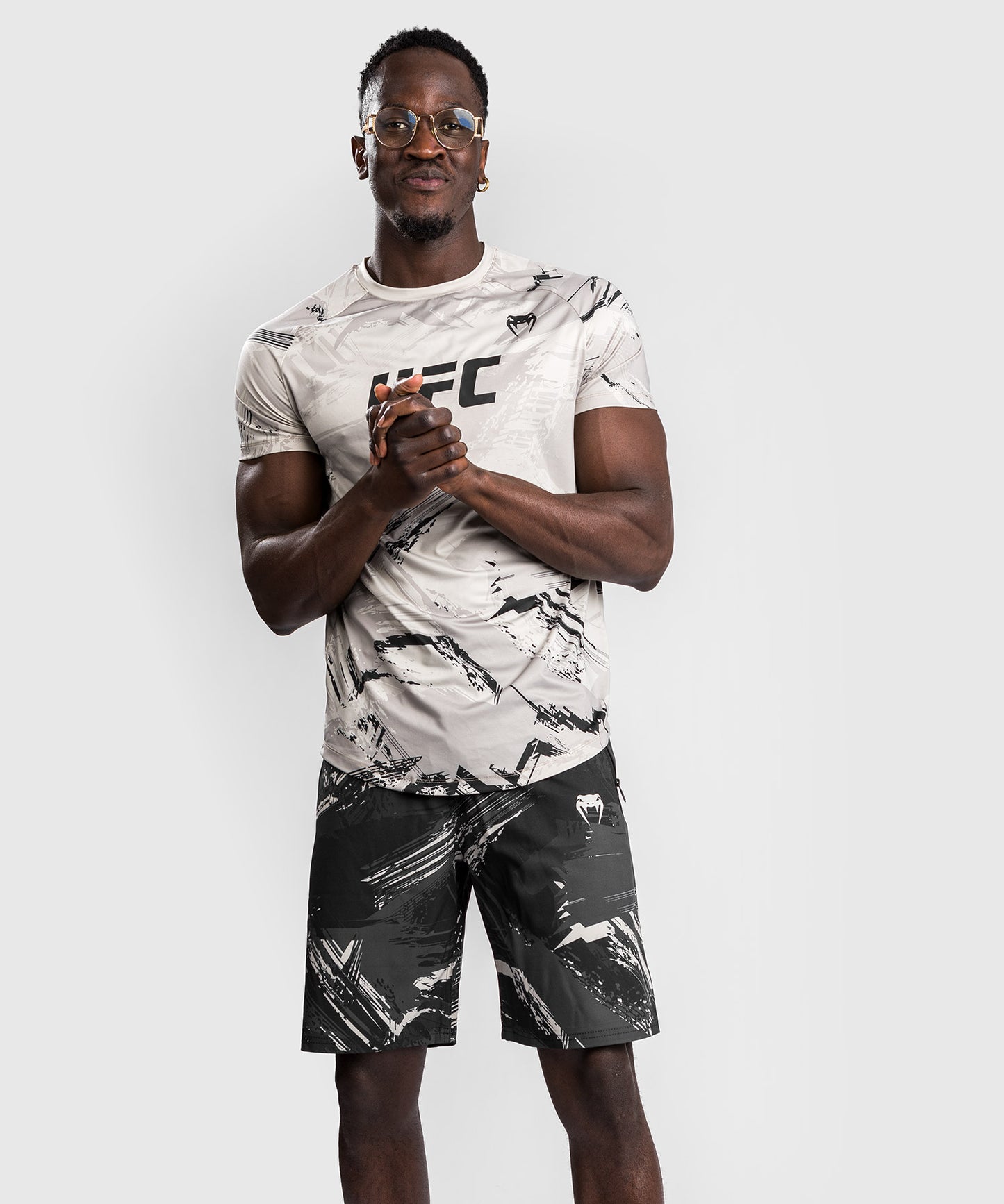T-shirt Dry Tech-  Manches Courtes Homme UFC Venum Authentic Fight Week 2.0 - Sable