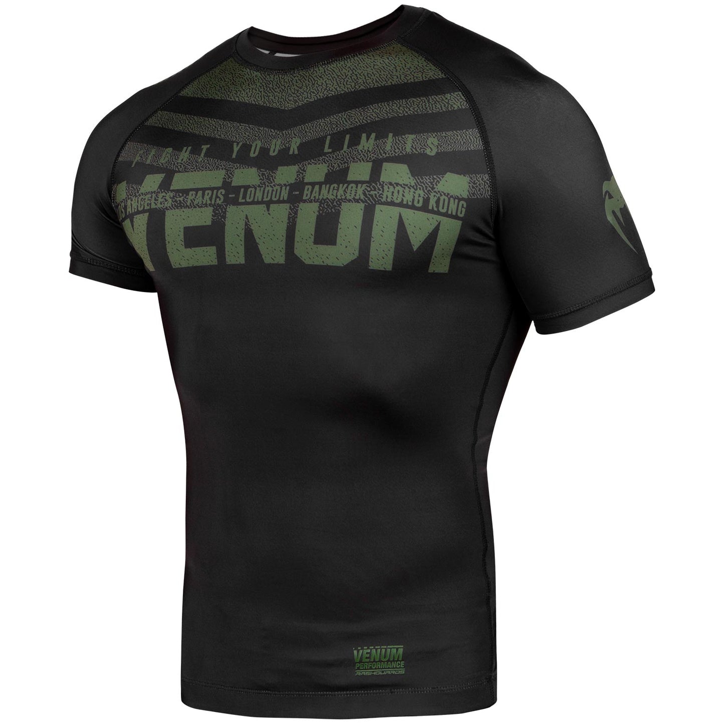 Venum Signature Rashguard - Short Sleeves - Black/Khaki - Exclusive