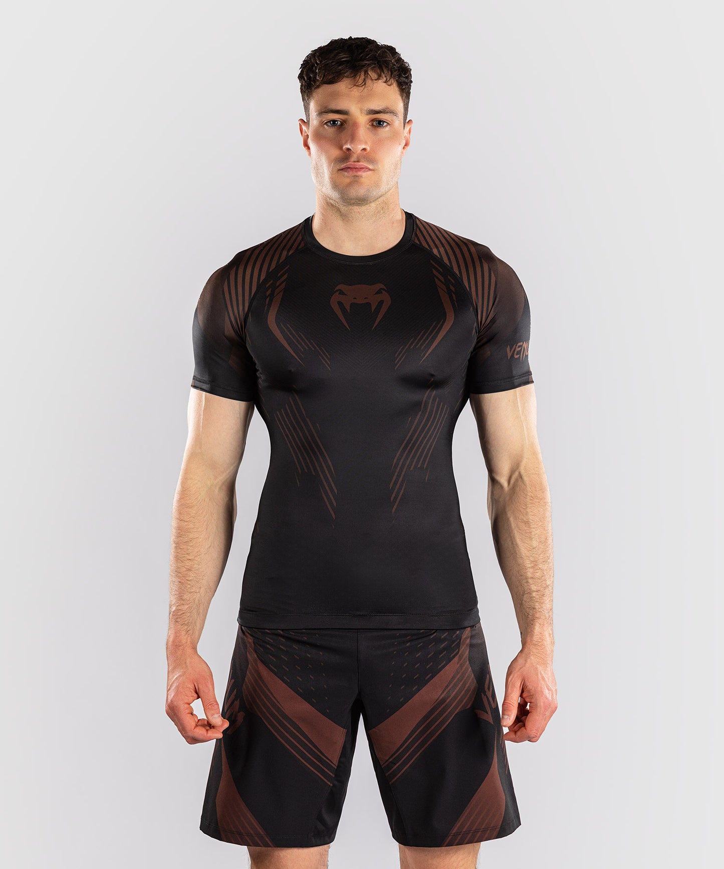 Venum No-Gi 6.0 Rashguard a Maniche Corte - Nero/Marrone
