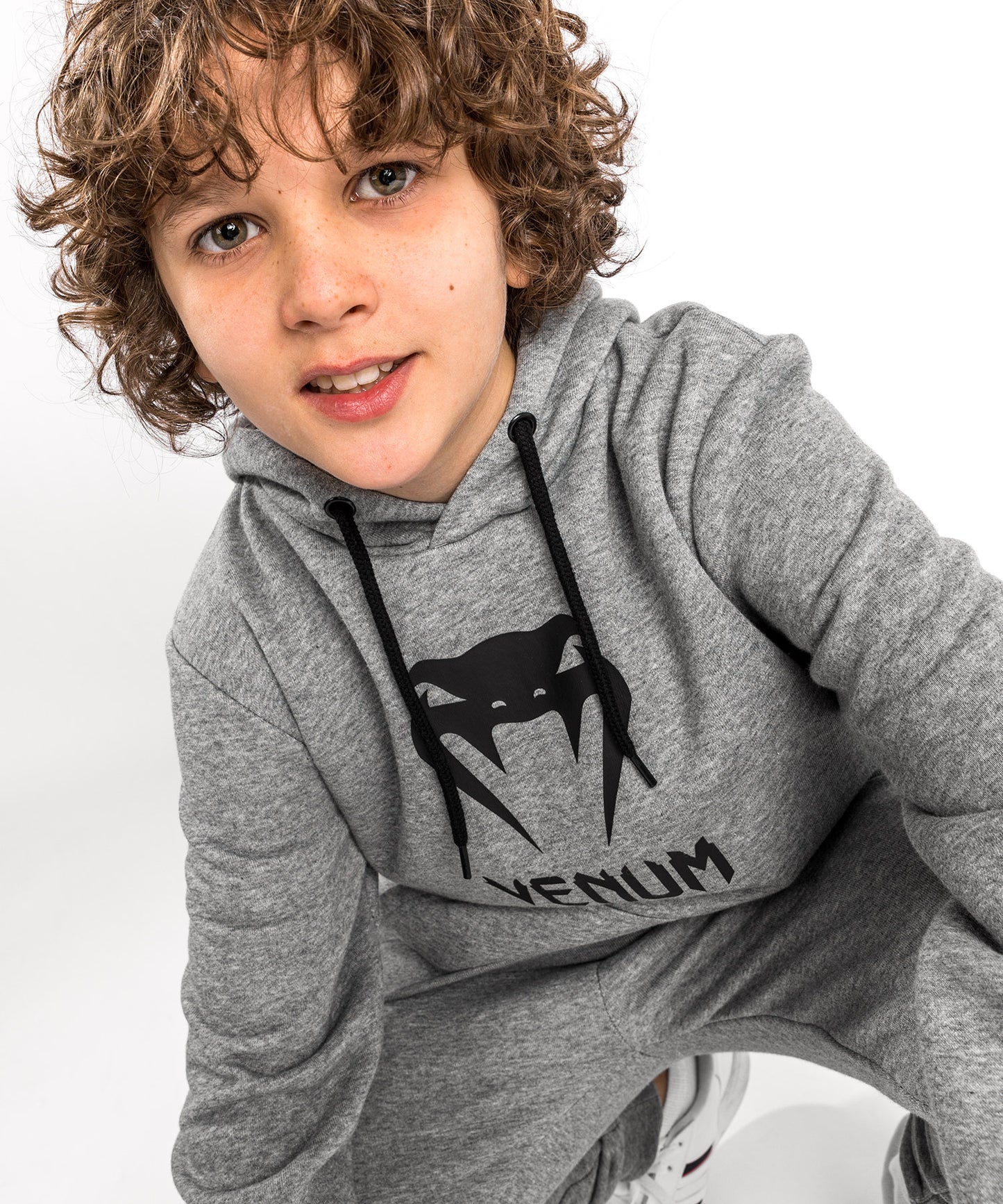 Venum Classic Hooded Sweatshirt - For Kids - Light Mottled Grey