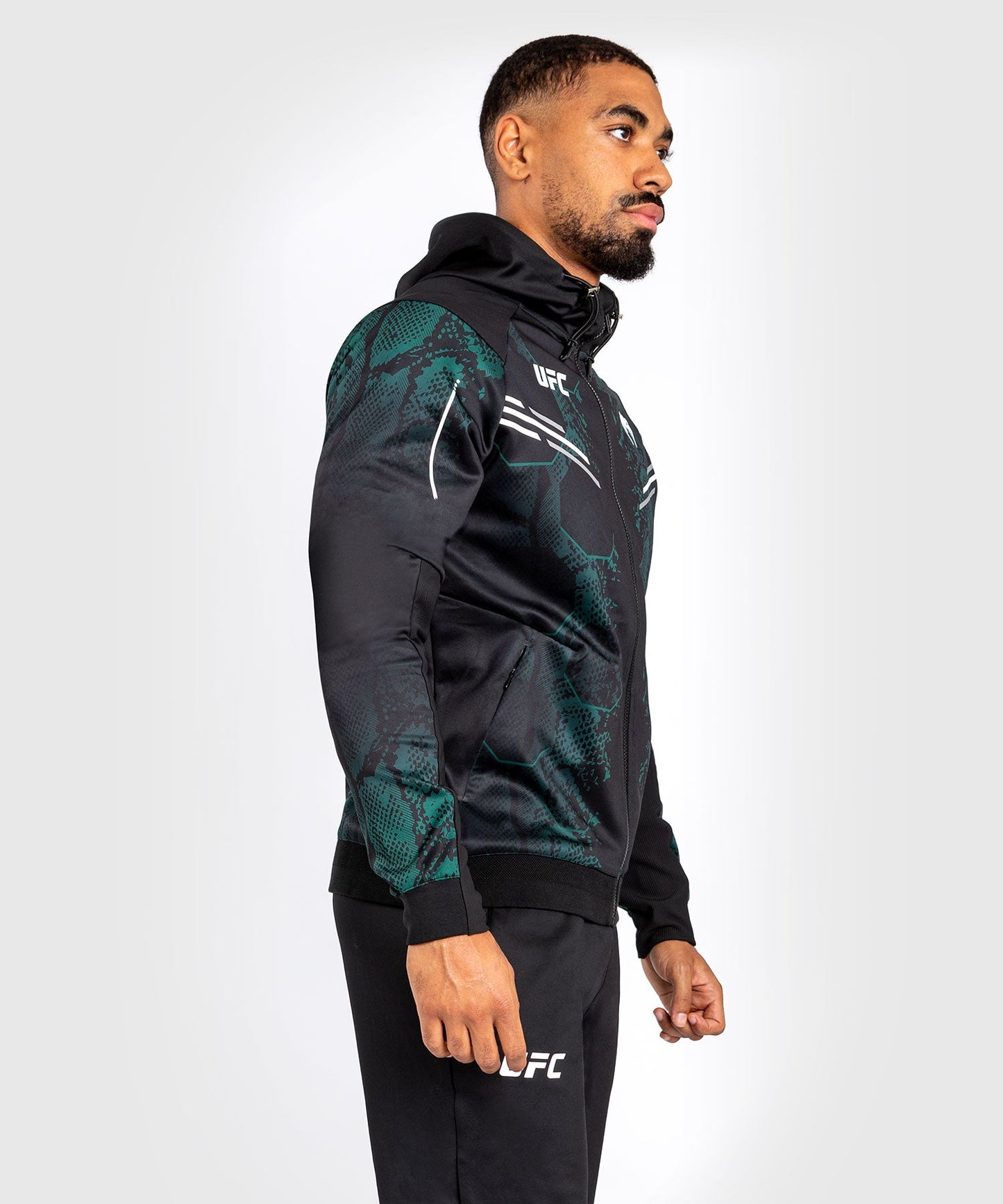 UFC Adrenaline Herren Kapuzenjacke by Venum Authentic Fight Night - Emerald Edition - Grün/Schwarz