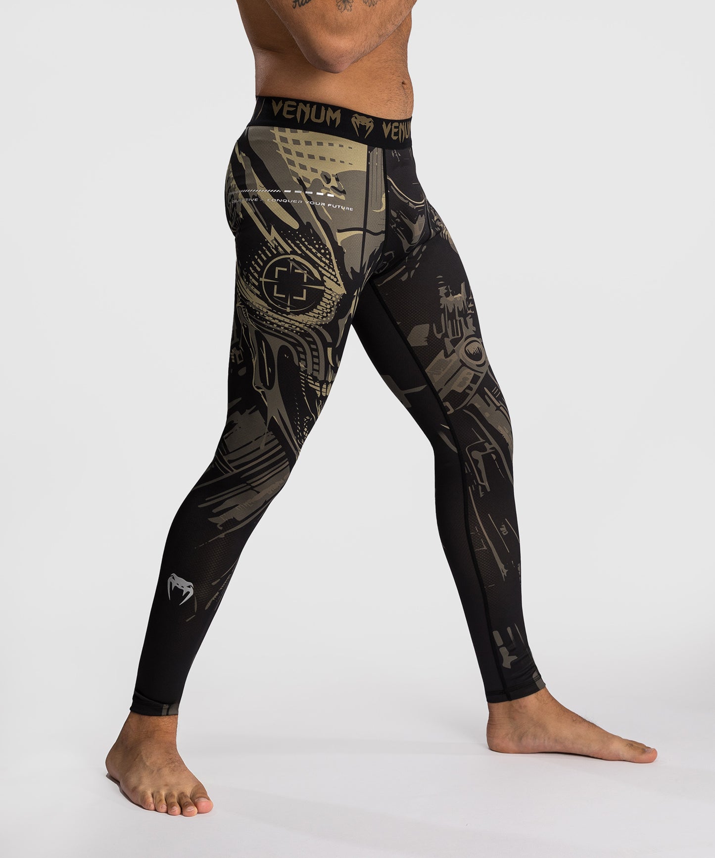 Pantaloni a compressione Venum Space Invader - Nero/Sabbia