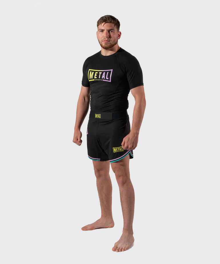 Metal Boxe Post Cutting Treats Fight Shorts - Black