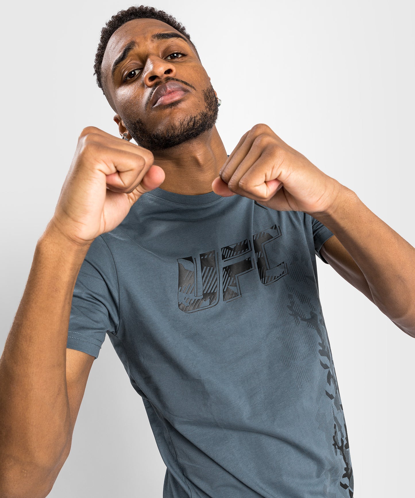 T-shirt Manches Courtes en Coton Homme UFC Venum Authentic Fight Week - Gris