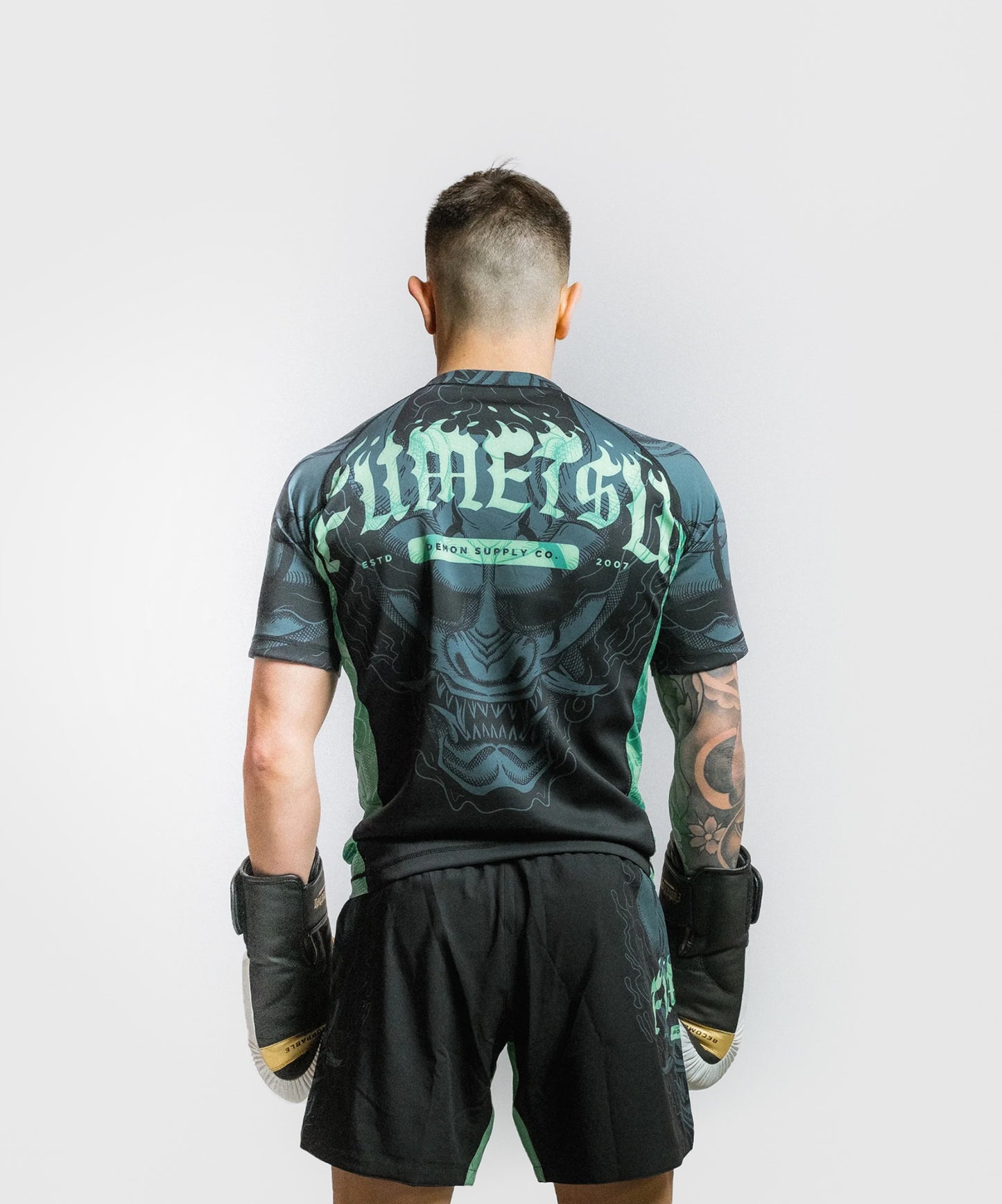 Fumetsu Oni Short Sleeve Rashguard - Black/Blue/Green