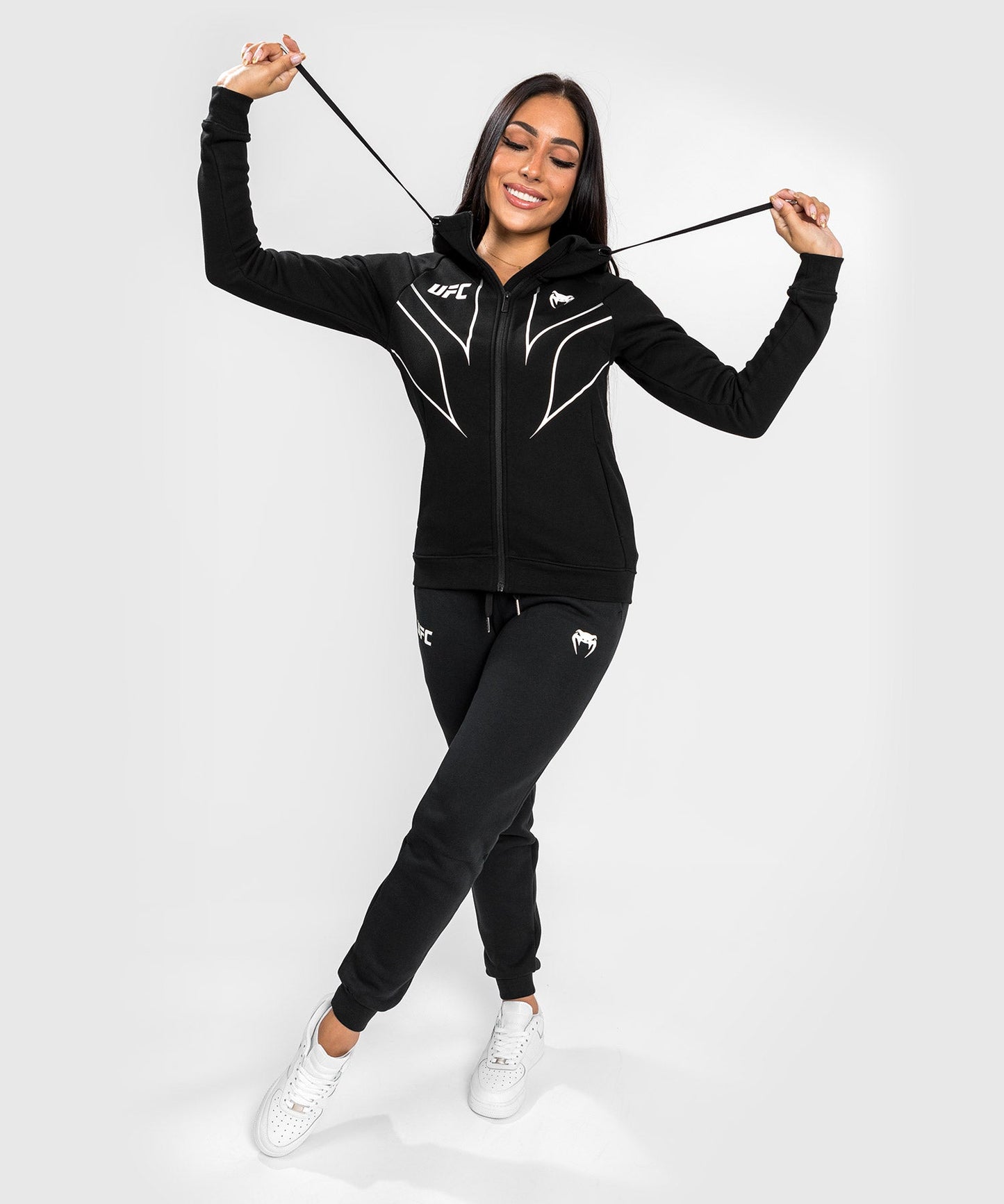 Women's UFC Zipped Sweatshirt Venum Fight Night 2.0 Replica - Black