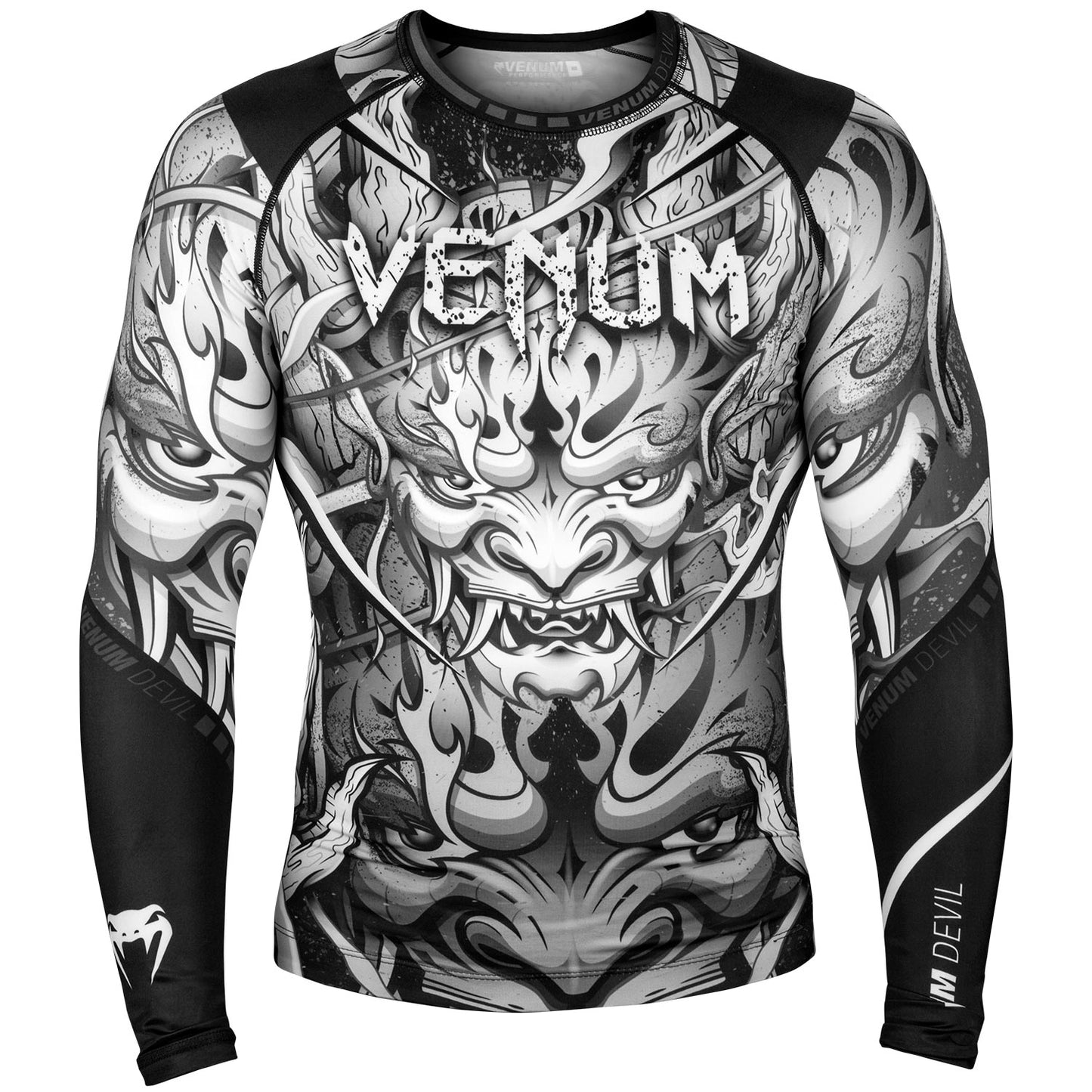 Rashguard Venum Devil - Manches longues - Blanc/Noir