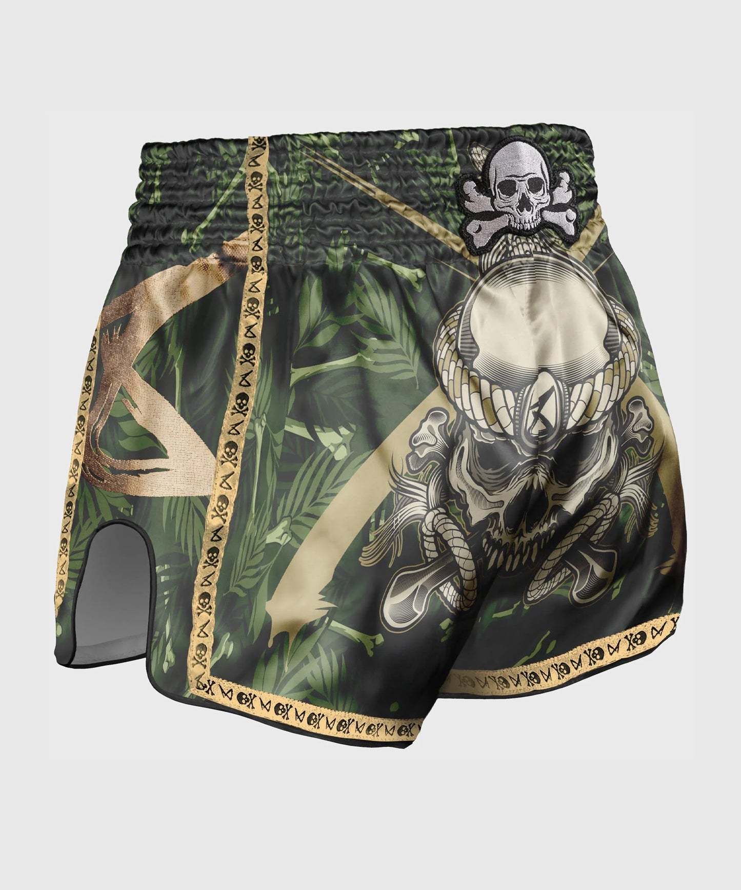 Bone Island 8 Weapons Muay Thai Shorts – Khaki/Gold