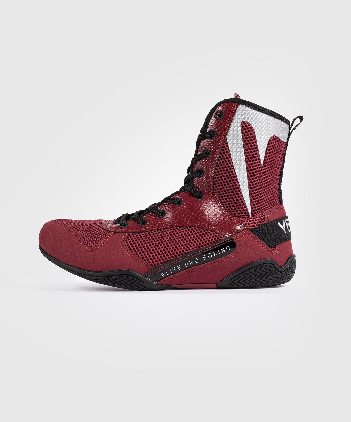 Chaussures de boxe Venum Elite - Bordeaux/Argent