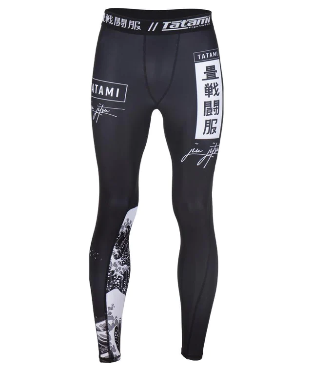 TATAMIFIGHTWEAR KANAGAWA KOMPRESSIONSHOSE - SCHWARZ