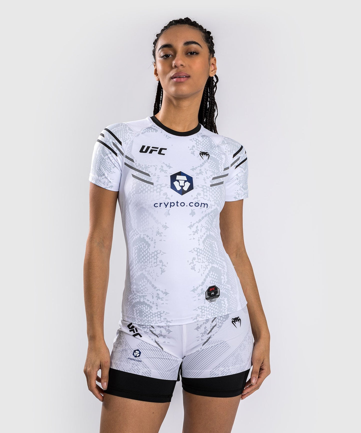 Women's UFC Authentic Adrenaline Fight Night Short Sleeve Rashguard By Venum - White