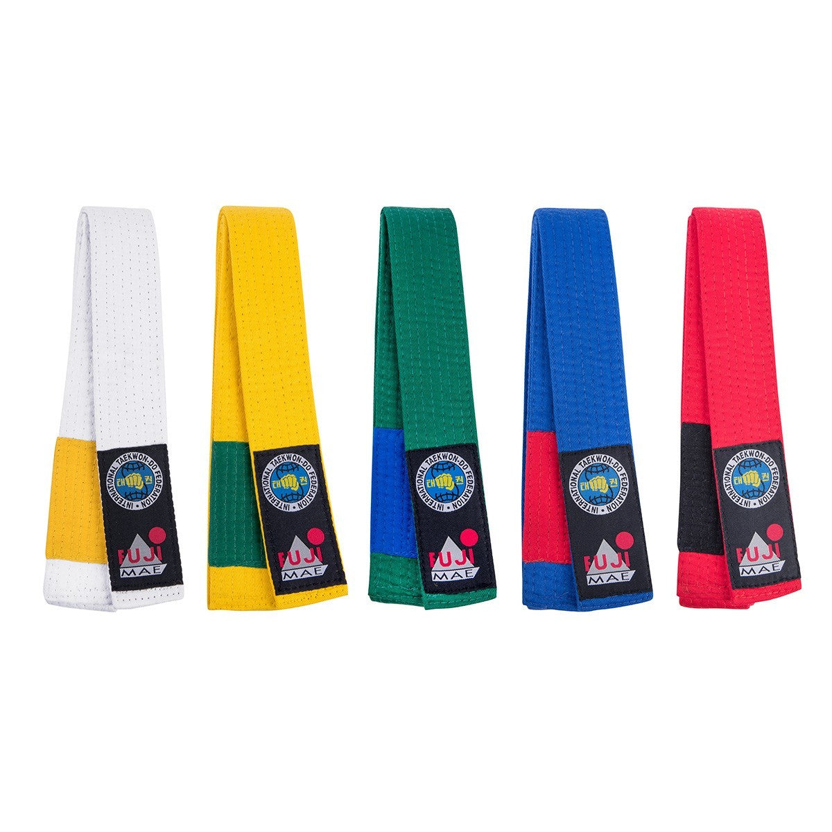 Ceinture de Taekwondo ITF Bicolore FUJIMAE - Bleu/Rouge