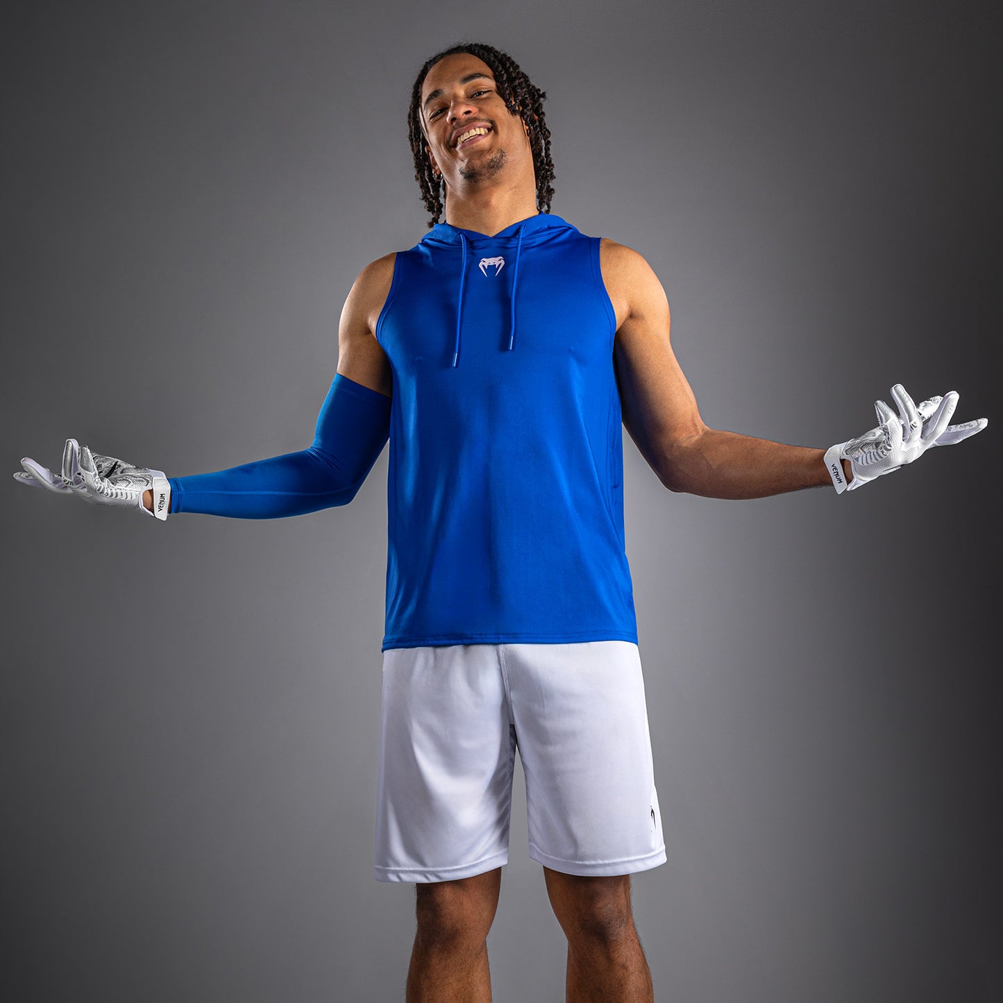 Sweat à capuche Dry Tech sans manches Venum Elite - Bleu Royal