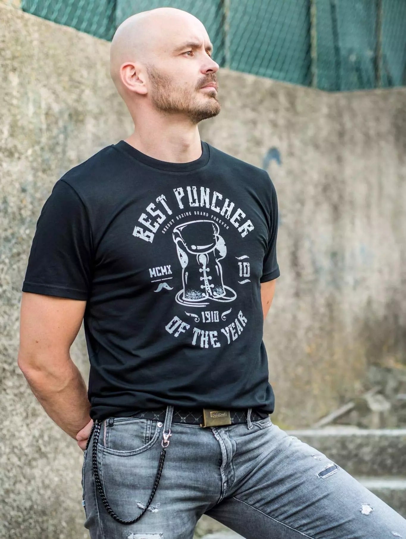 T-Shirt Oneout Best Puncher 1910 - Schwarz