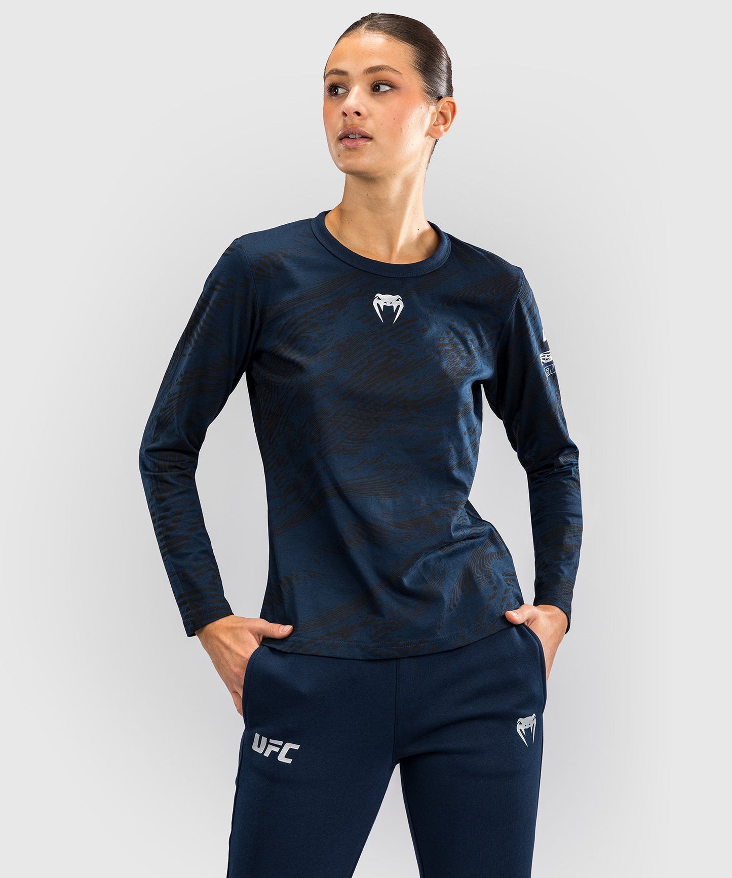 UFC Fusion by Venum Fight Week Women's Long Sleeve Cotton T-Shirt - Ocean Blue
