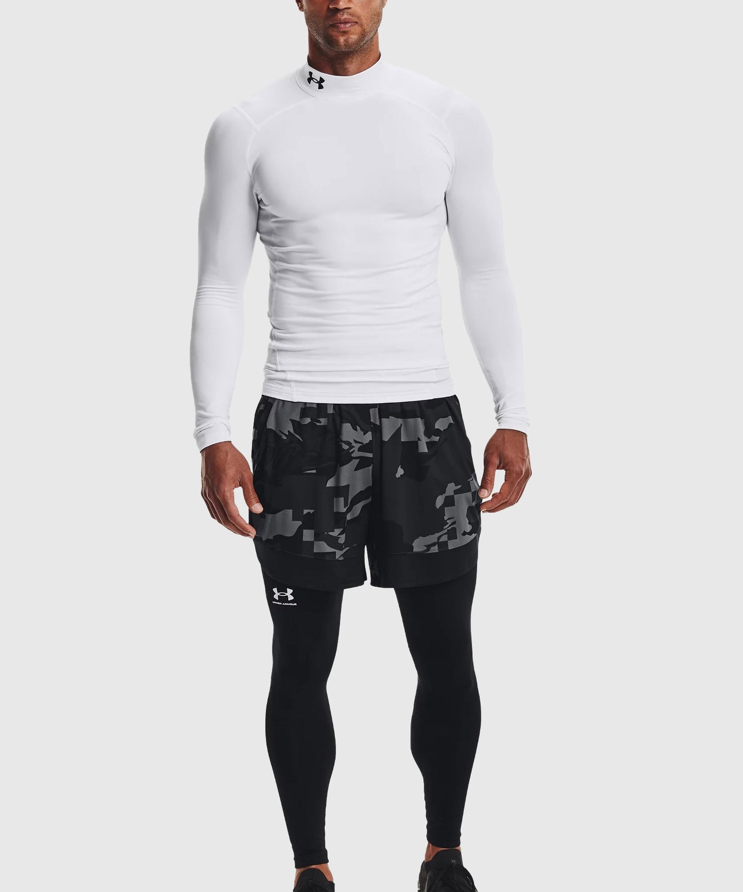 Haut De Compression À Col Montant Under Armour Coldgear - Blanc