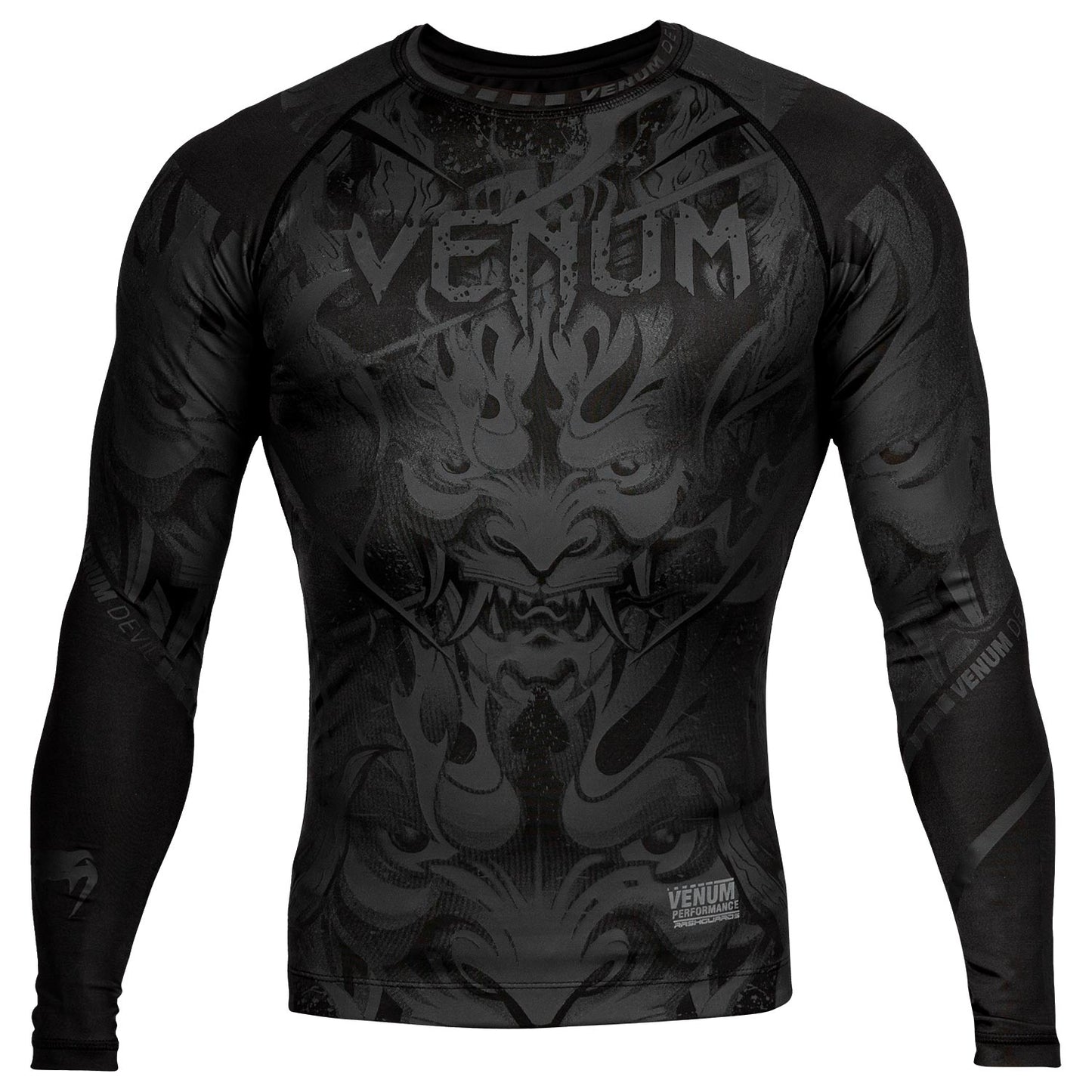 Rashguard Venum Devil - Manches longues - Noir/Noir
