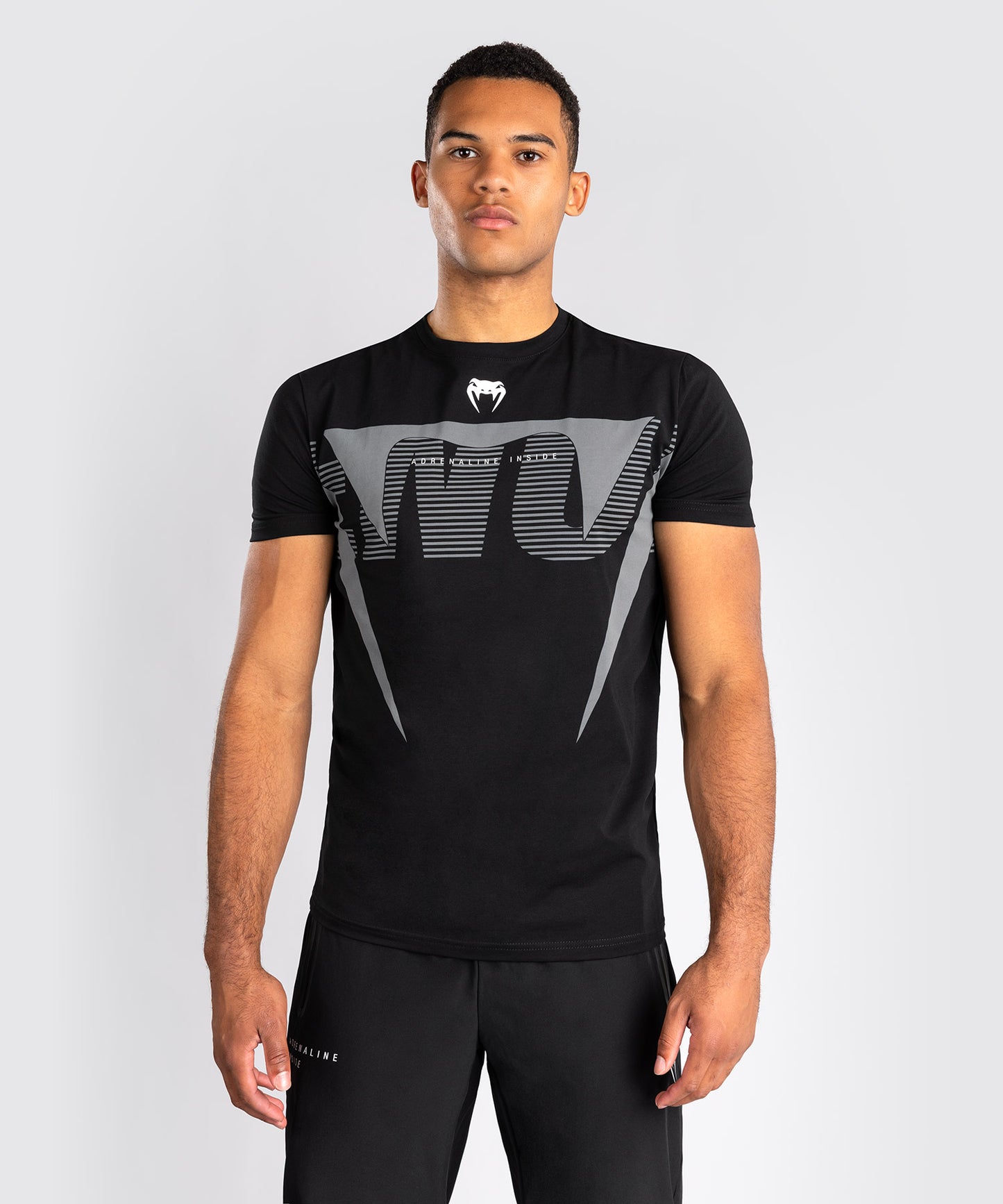 Venum Adrenaline Camiseta – Negro/Gris Plata