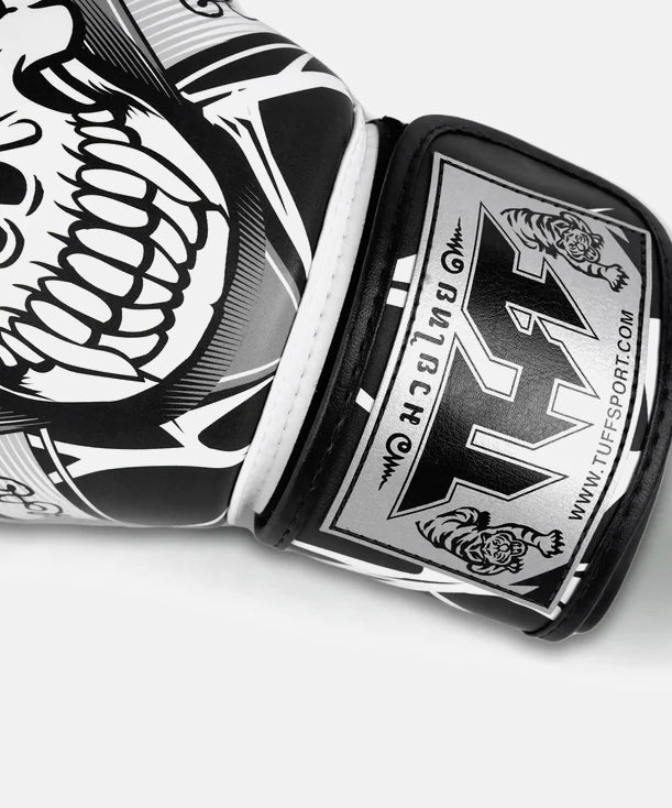 Tuff Skull Boxing Gloves - Black/White
