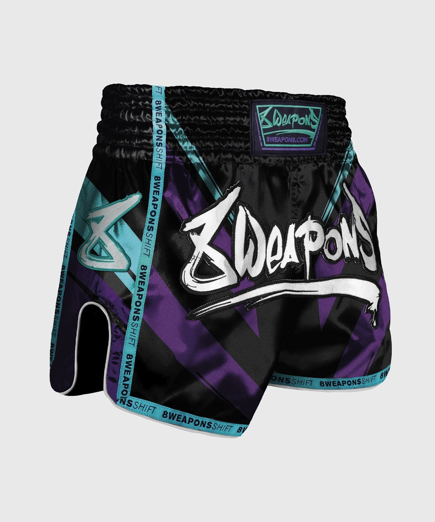 Short De Muay Thai 8 Weapons Cyber - Noir/Violet