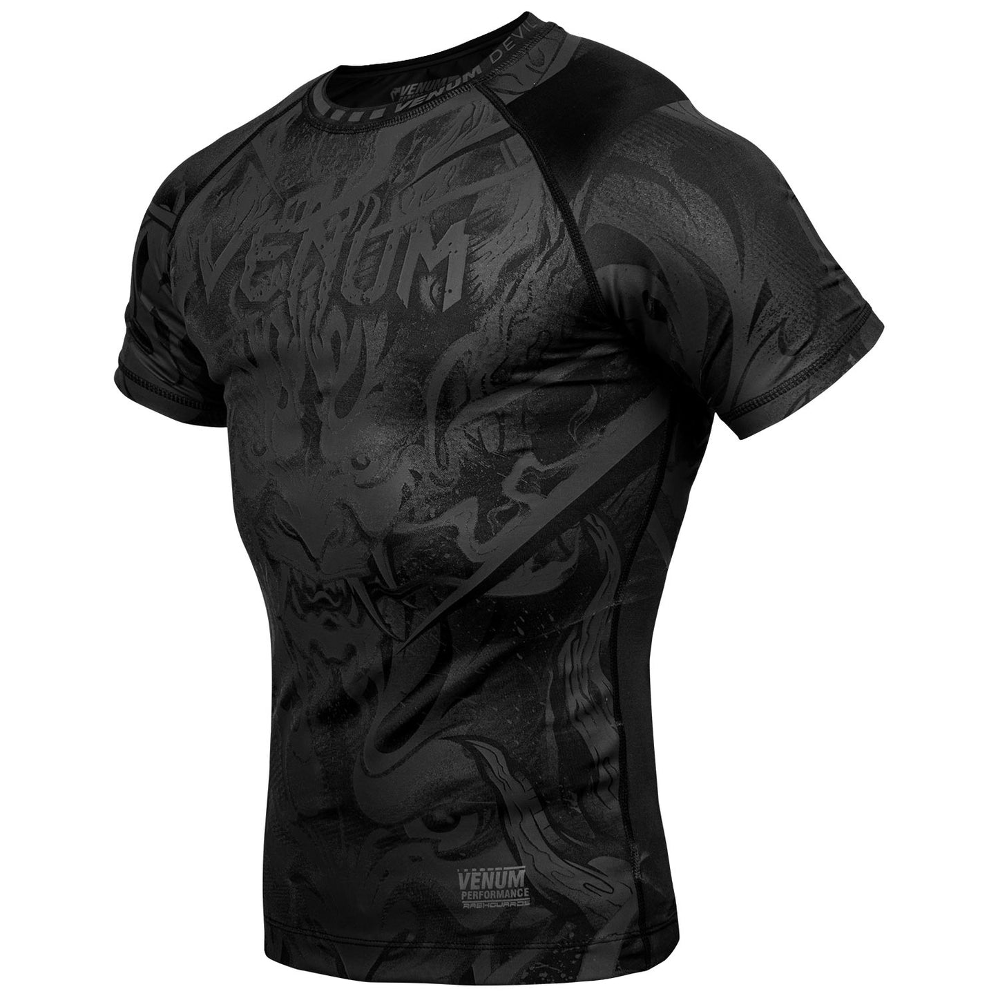 Venum Devil Rashguard - Short Sleeves - Black/Black