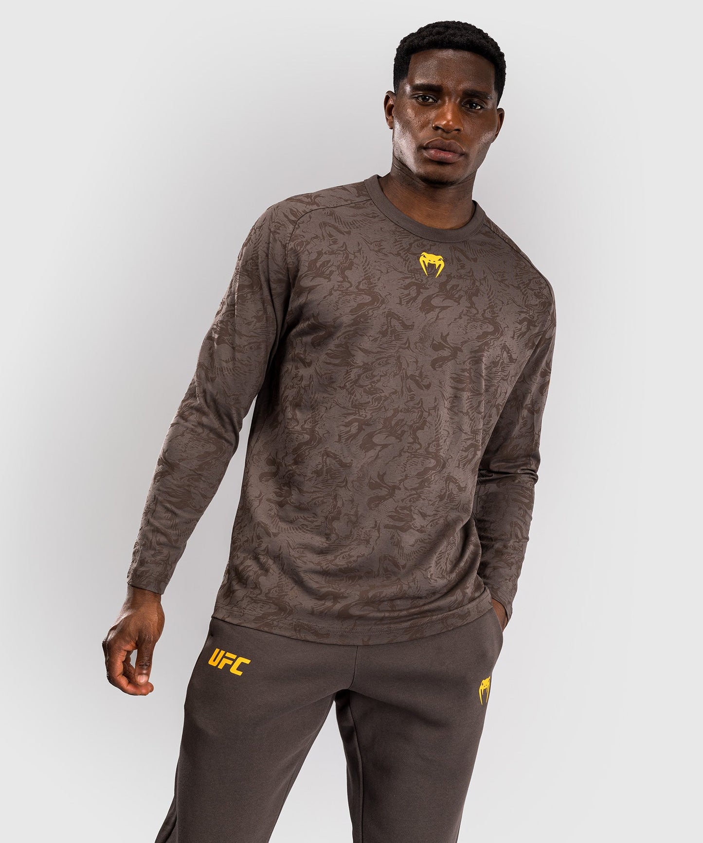 Men's UFC Fusion by Venum Fight Week Long Sleeve T-Shirt - Earth Brown