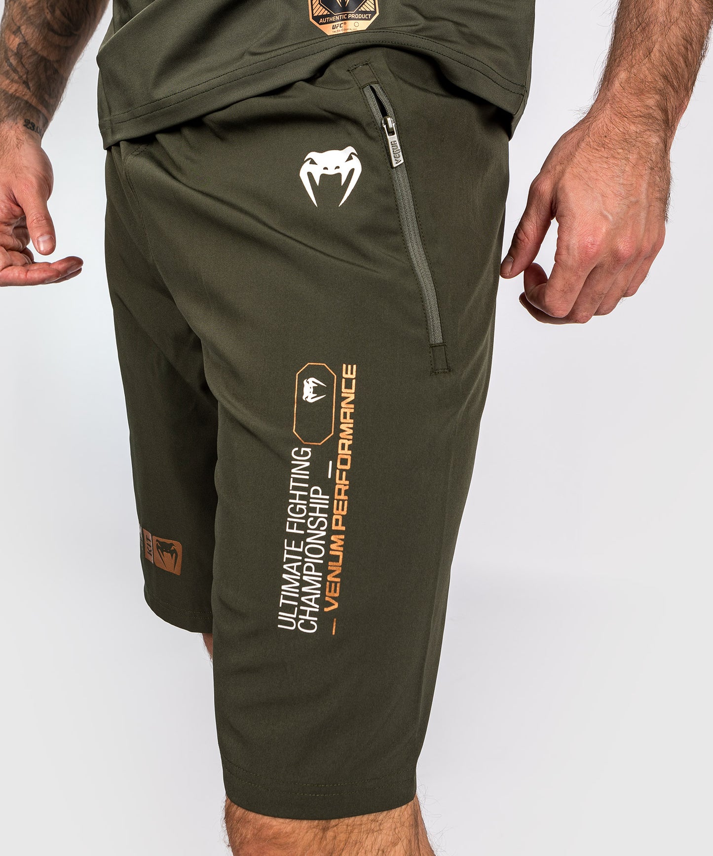 Short de performance pour Hommes UFC Adrenaline by Venum Fight Week - Kaki/Bronze