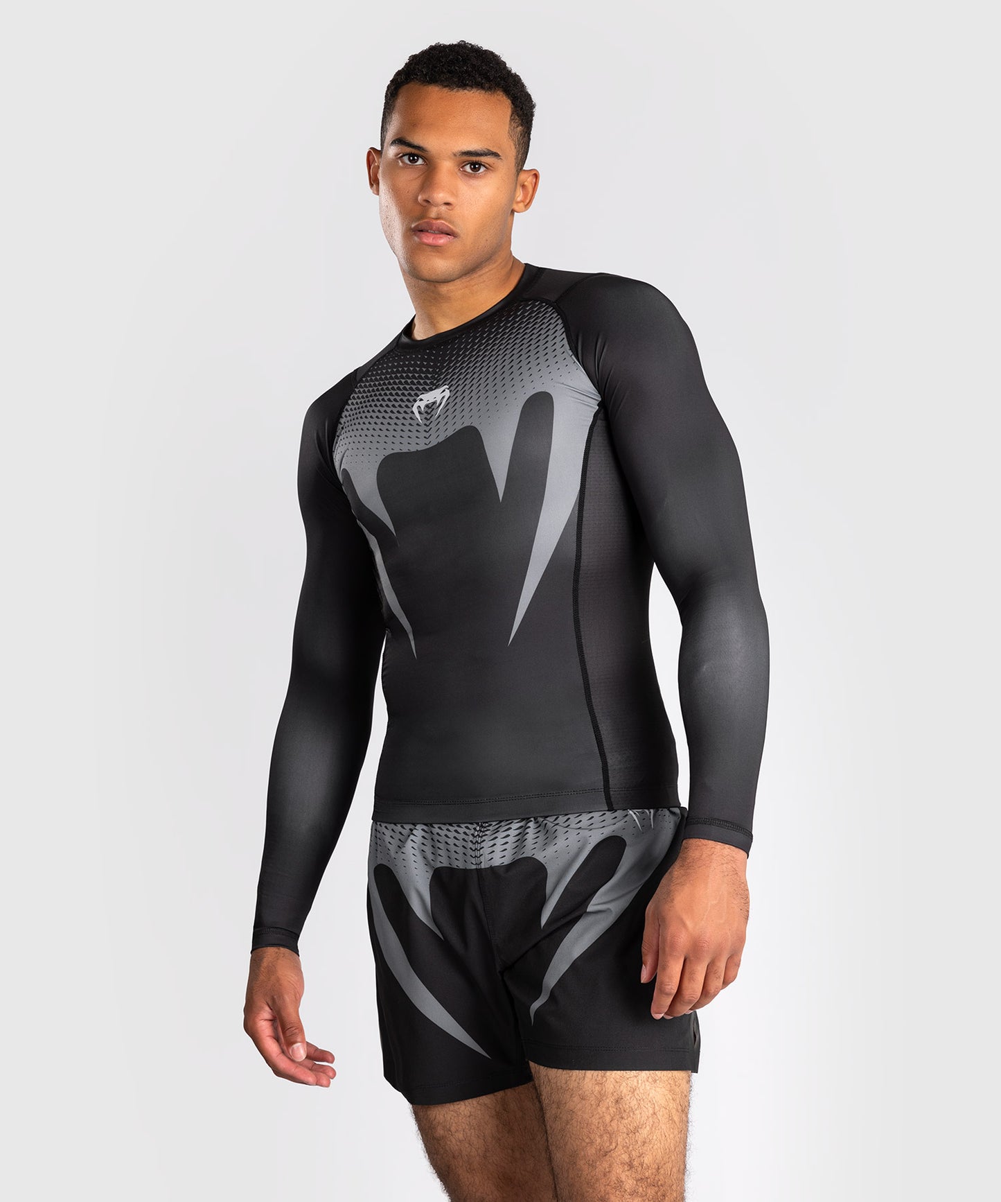 Venum No Gi Rashguards - Nero/Grigio Argento
