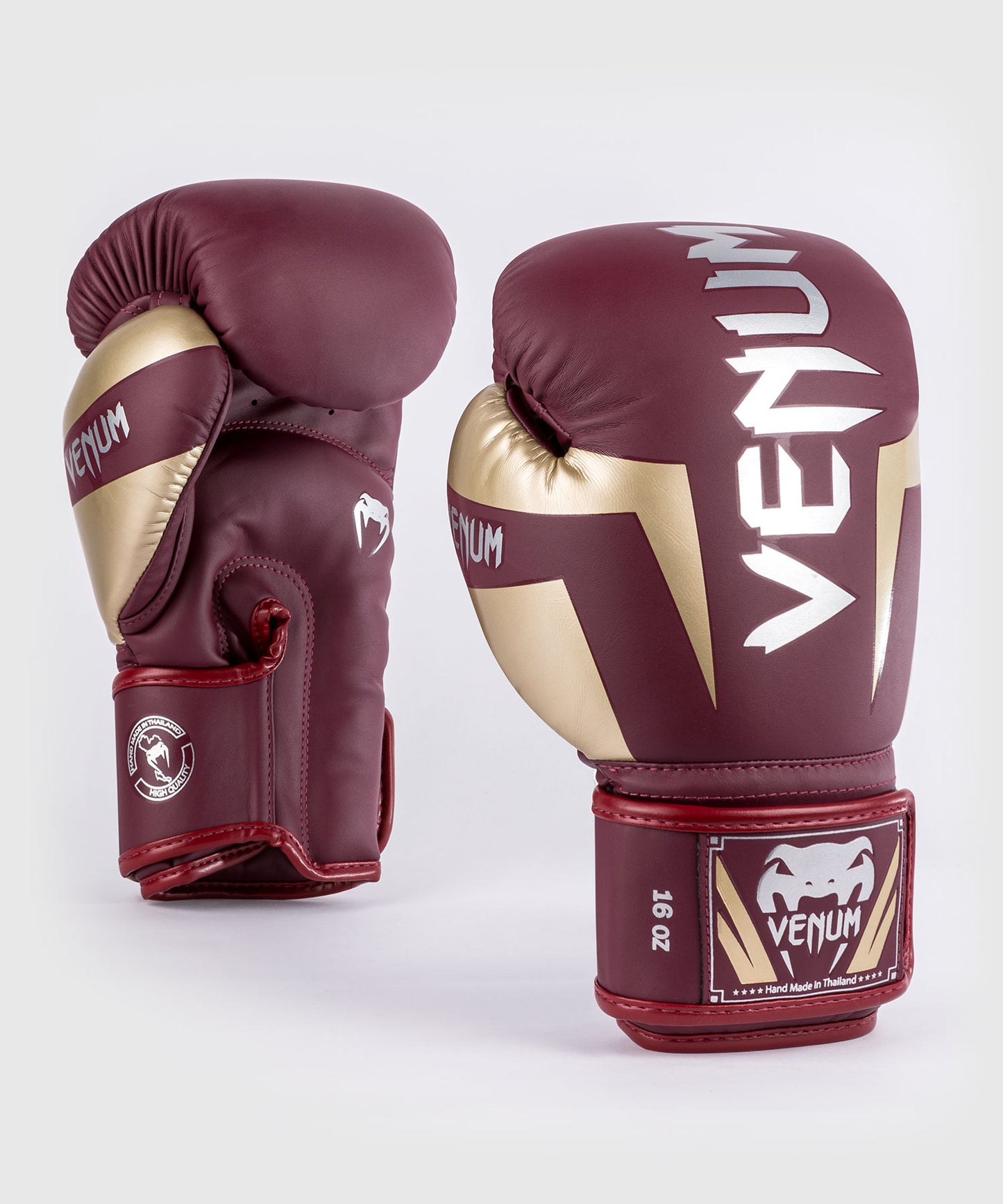 Gants de boxe Venum Elite - Rouge Bordeaux/Or