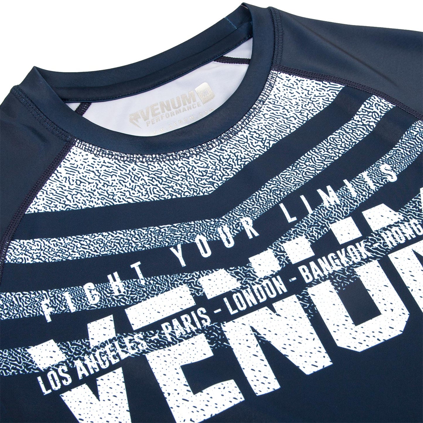 Venum Signature Rashguard - Short Sleeves - Navy Blue/White