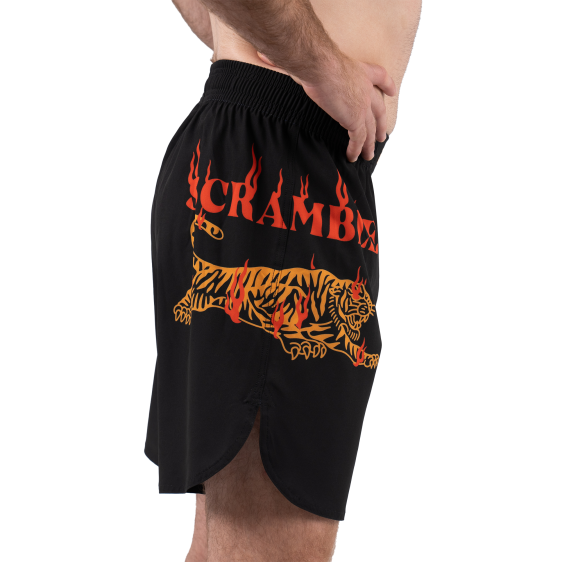 Fightshort Scramble Burning Tiger - Noir