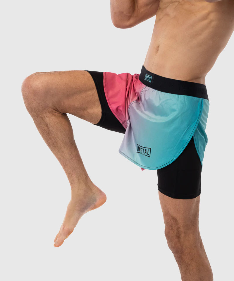 Fightshort 2 En 1 Metal Boxe Miami - Noir