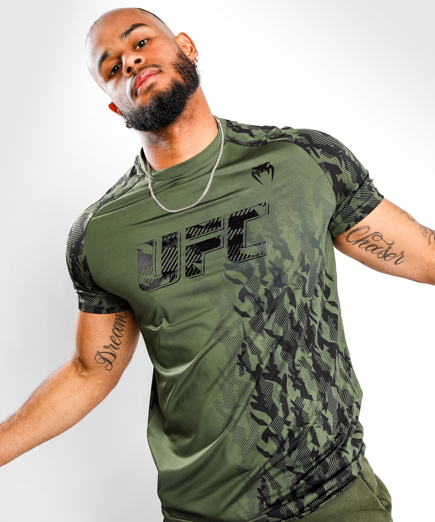 T-shirt Technique Manches Courtes Homme UFC Venum Authentic Fight Week - Kaki