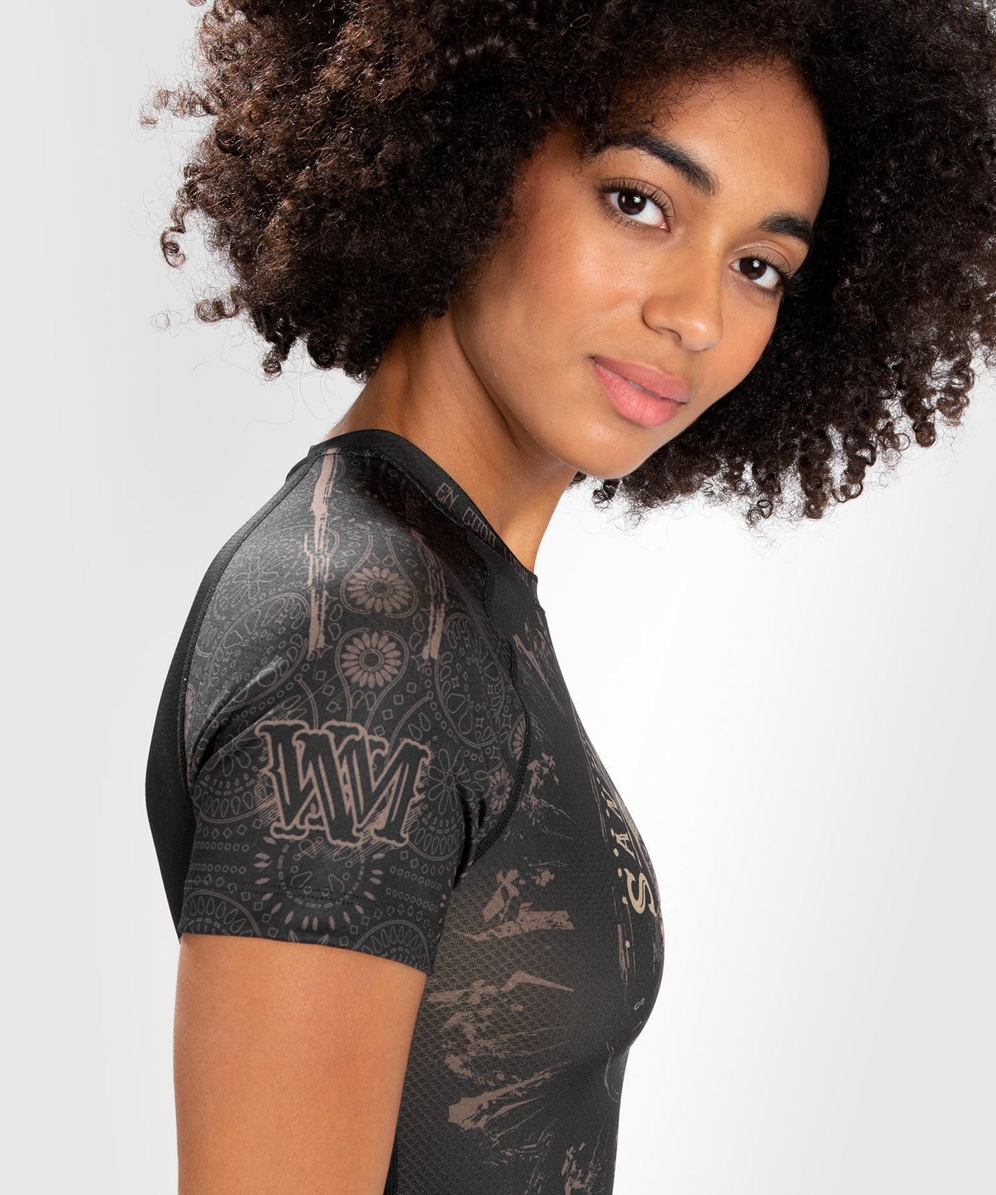 Rashguard Santa Muerte Dark Side Femme Venum - Manches Courtes - Noir/Marron