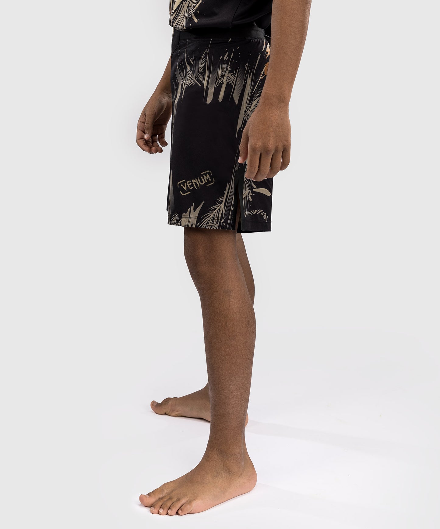 Short de Combat Venum Tiger pour Enfants - Noir/Orange Néon